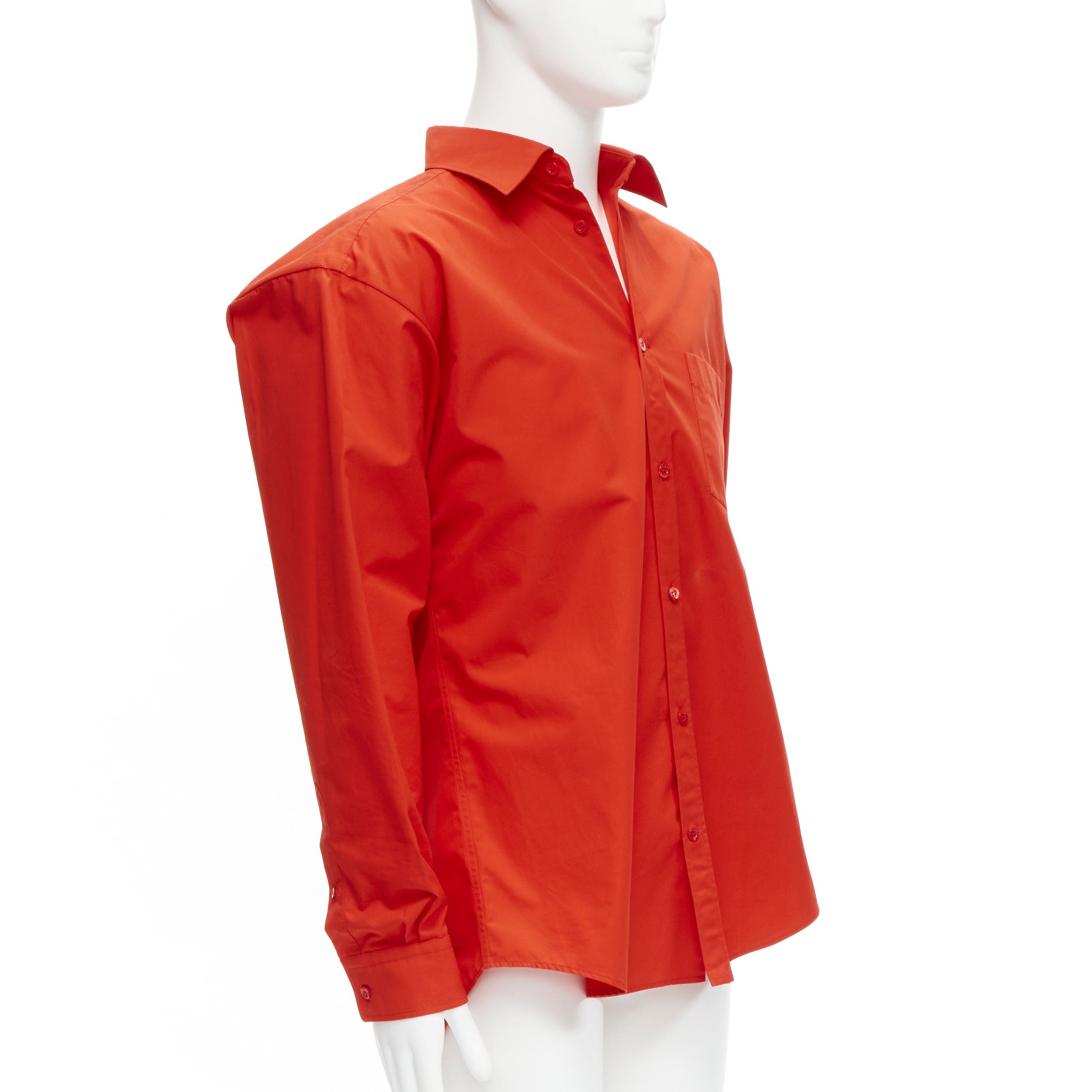 Balenciaga BALENCIAGA Cocoon red swing collar 3D cut oversized button down shirt Size M / US 6-8 / IT 42-44 - 1 Preview