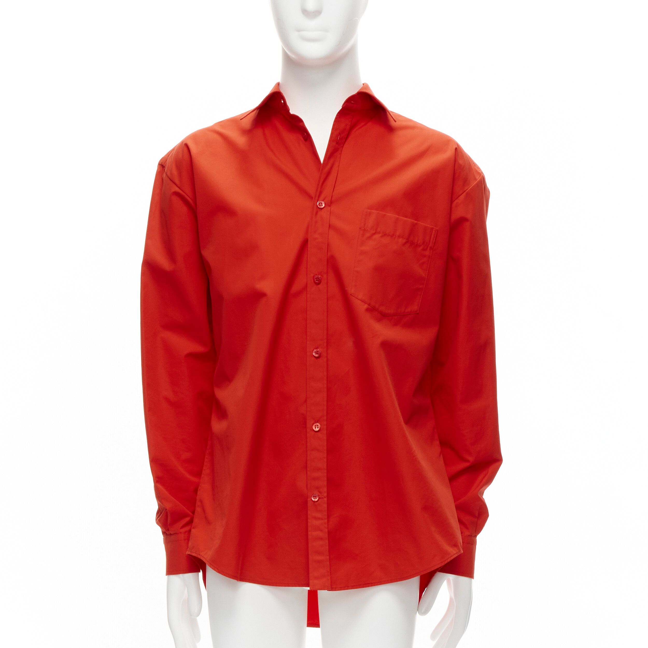 Balenciaga BALENCIAGA Cocoon red swing collar 3D cut oversized button down shirt Size M / US 6-8 / IT 42-44 - 2 Preview