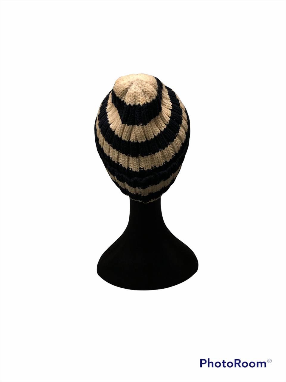 Vintage 🔥Grilled 🔥Mega Stripe Beanie Hat Kurt Kobain Style Size ONE SIZE - 4 Thumbnail