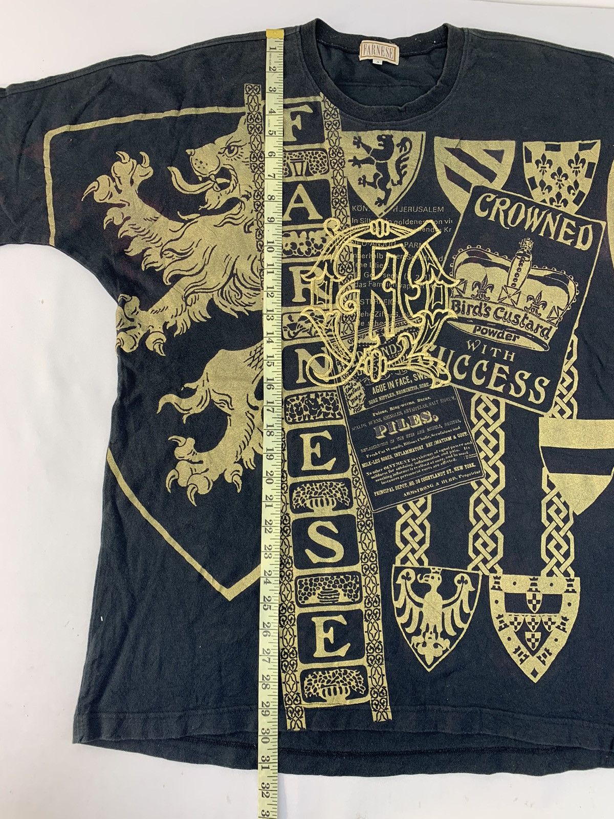 Designer 90s Farnese The Royal Marine Custard Powder Big Logo Tee Size US XL / EU 56 / 4 - 8 Thumbnail