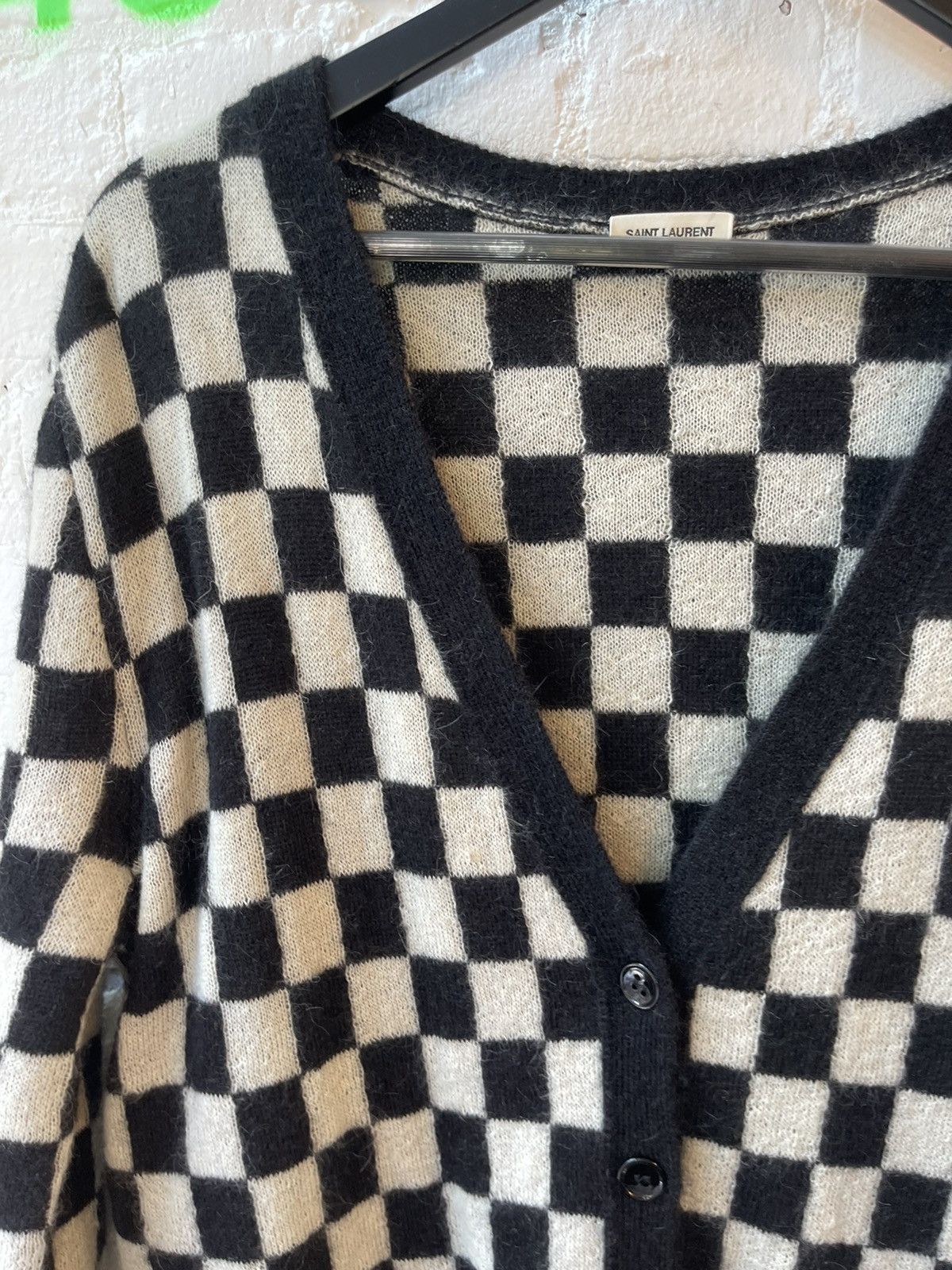 Hedi Slimane × Saint Laurent Paris SLP SS16 SURF SOUND DAMIER CHECKERED SWEATER CARDIGAN Size US M / EU 48-50 / 2 - 3 Thumbnail