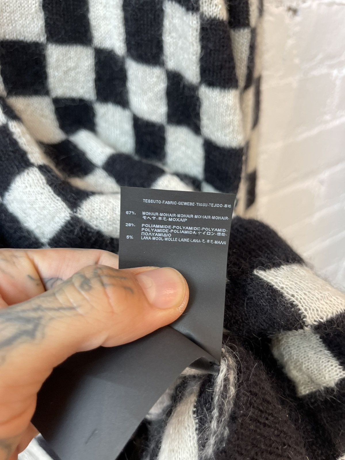 Hedi Slimane × Saint Laurent Paris SLP SS16 SURF SOUND DAMIER CHECKERED SWEATER CARDIGAN Size US M / EU 48-50 / 2 - 10 Thumbnail