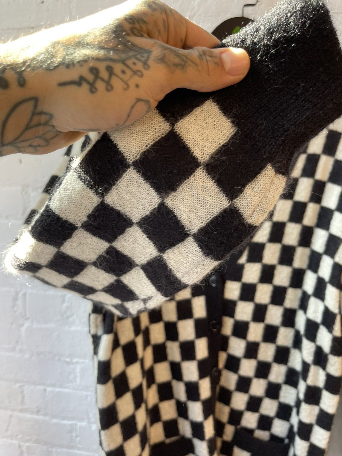 Hedi Slimane × Saint Laurent Paris SLP SS16 SURF SOUND DAMIER CHECKERED SWEATER CARDIGAN Size US M / EU 48-50 / 2 - 7 Thumbnail