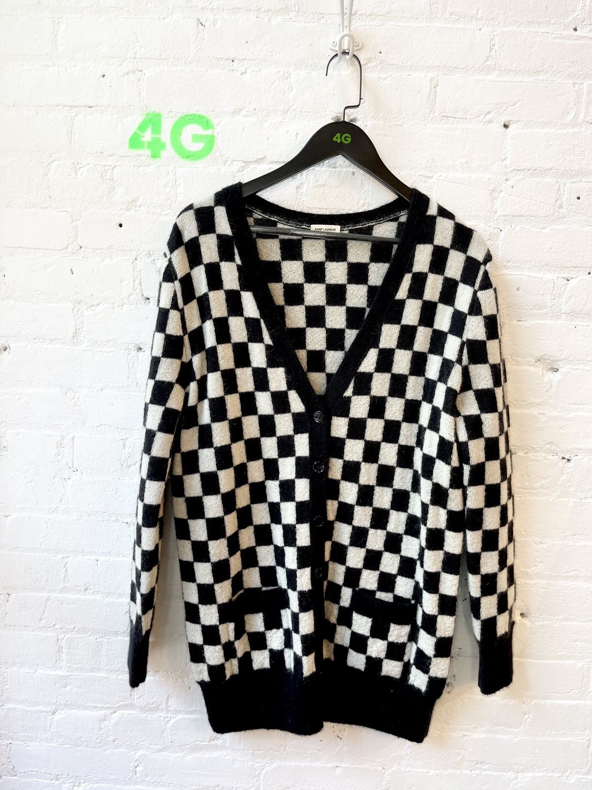 Hedi Slimane × Saint Laurent Paris SLP SS16 SURF SOUND DAMIER CHECKERED SWEATER CARDIGAN Size US M / EU 48-50 / 2 - 1 Thumbnail