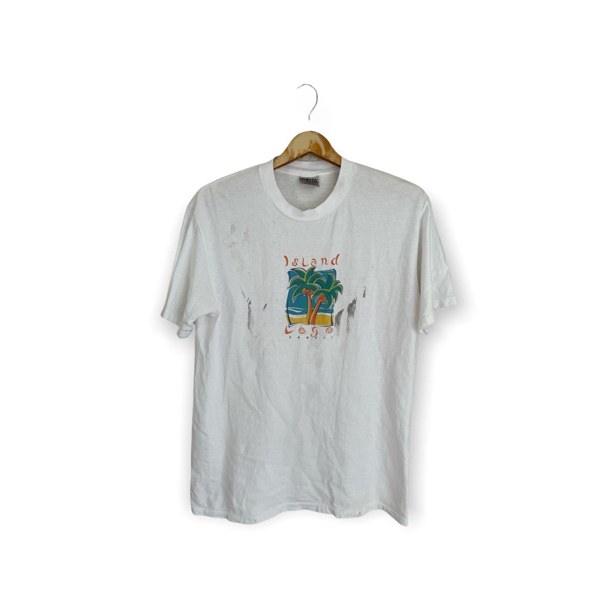 image of Hawaiian Shirt x Made In USA Vintage Hawaii Island Z6 in White, Men's (Size Medium)