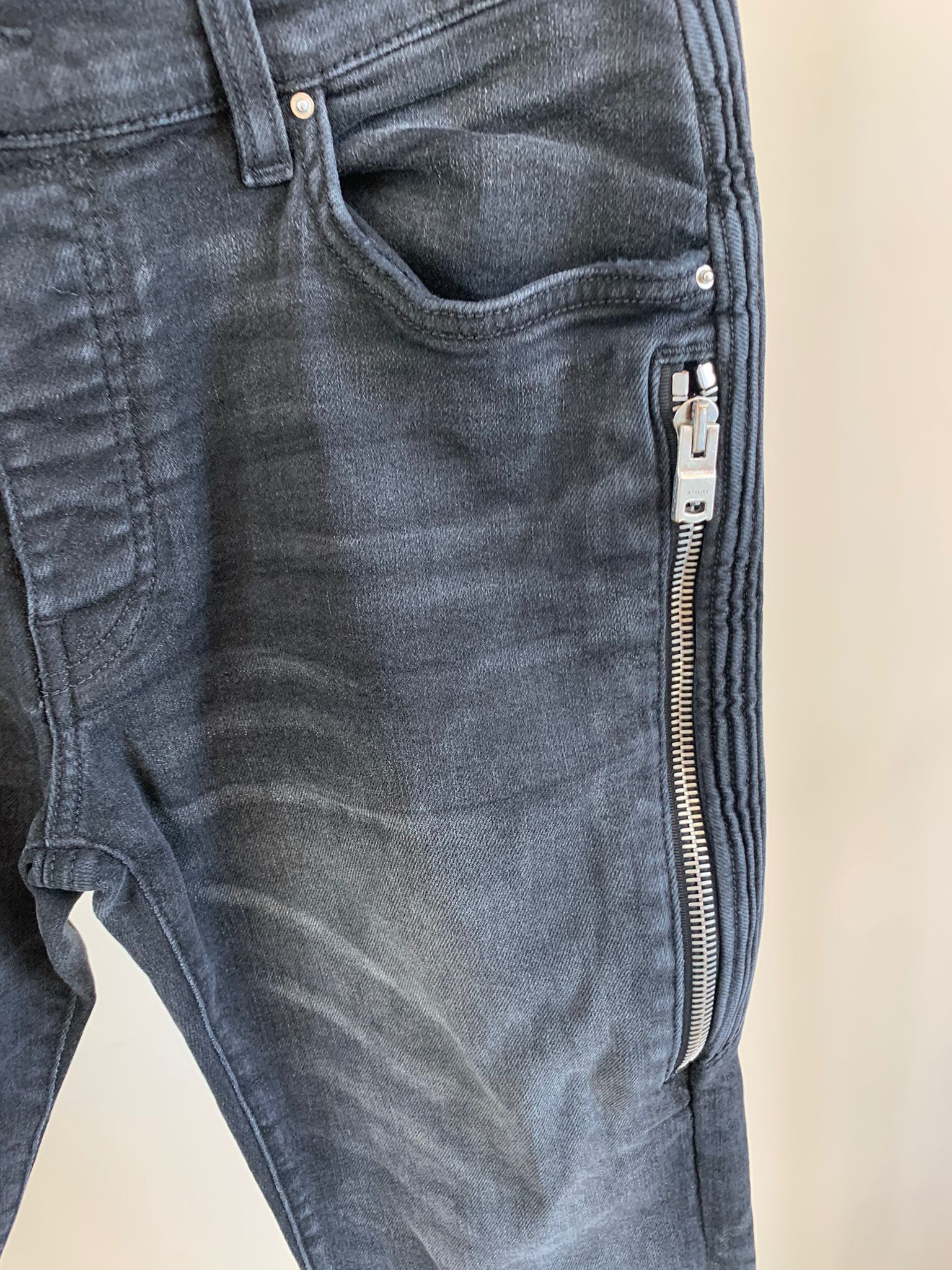 Amiri o1rshd1 Half Track Denim in Aged Black Size US 30 / EU 46 - 6 Thumbnail