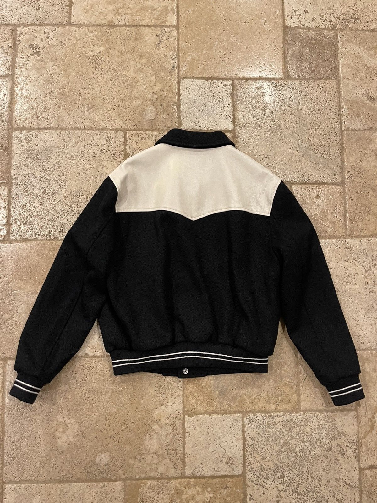 Celine × Hedi Slimane Celine x Hedi Slimane Black Western Teddy Varsity Jacket Size US L / EU 52-54 / 3 - 4 Thumbnail