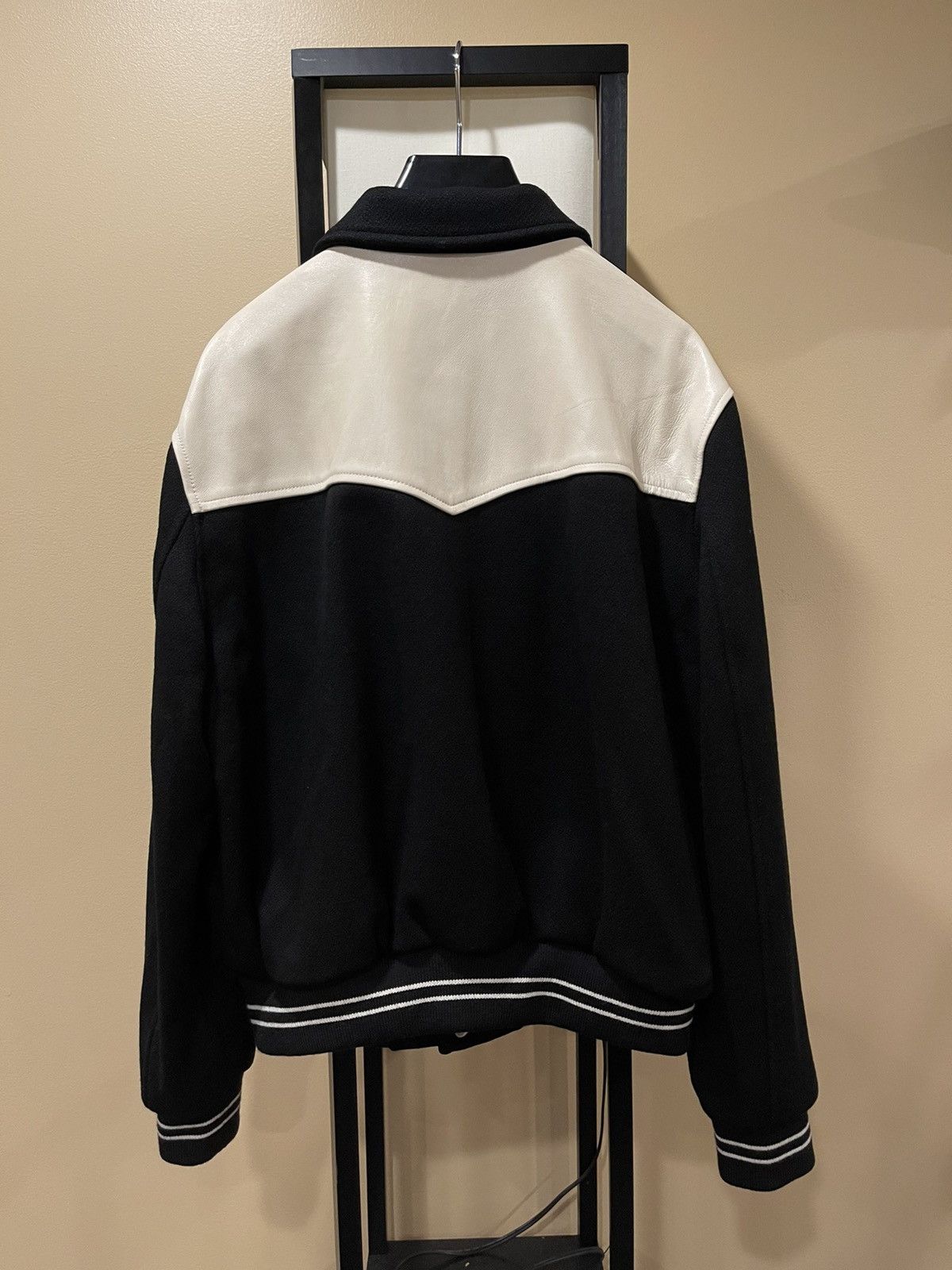 Celine Celine x Hedi Slimane Black Western Teddy Varsity Jacket 