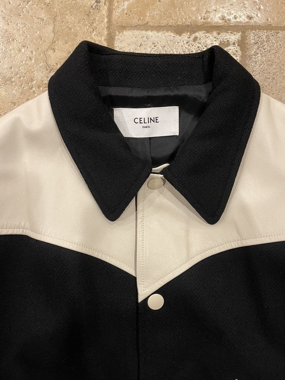 Celine × Hedi Slimane Celine x Hedi Slimane Black Western Teddy Varsity Jacket Size US L / EU 52-54 / 3 - 7 Thumbnail