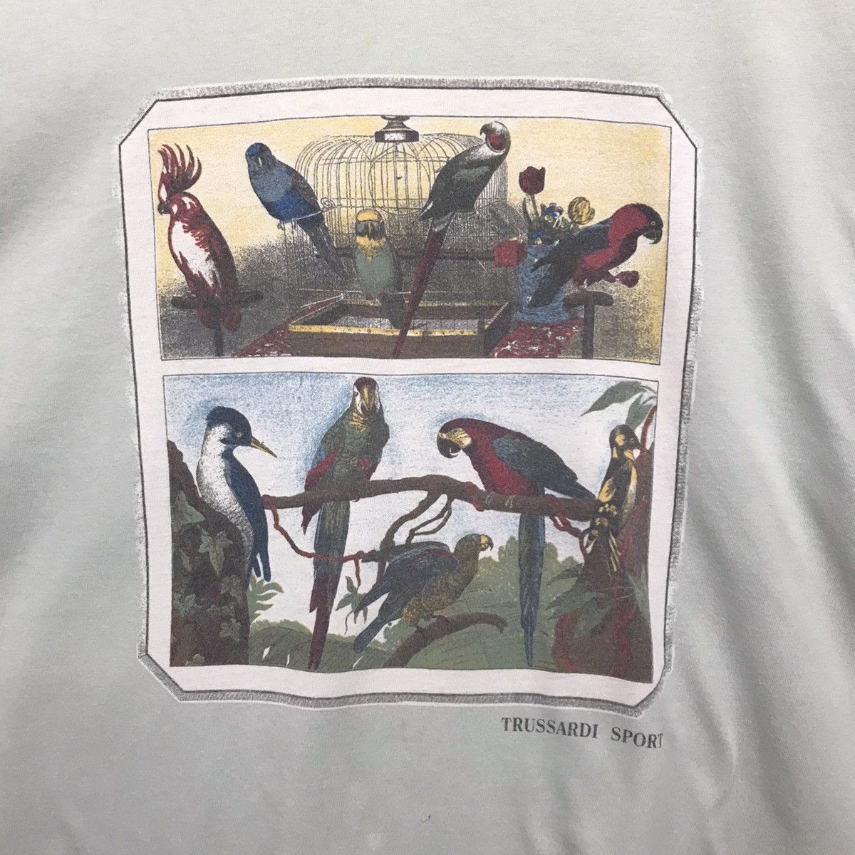 Trussardi × Vintage Vintage Trussardi Habitat Parrot 90s Tee Size US XL / EU 56 / 4 - 3 Thumbnail