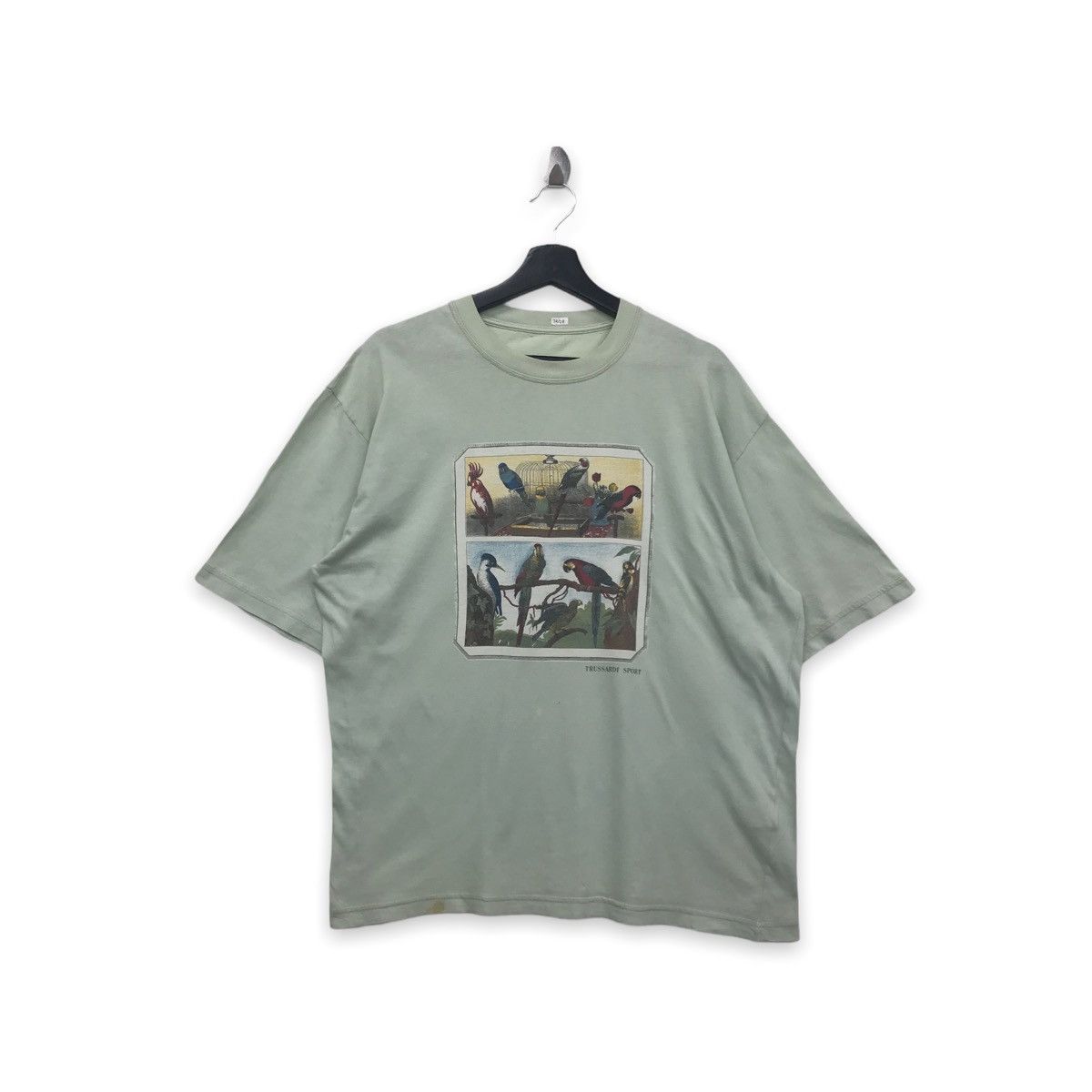 Trussardi × Vintage Vintage Trussardi Habitat Parrot 90s Tee Size US XL / EU 56 / 4 - 1 Thumbnail