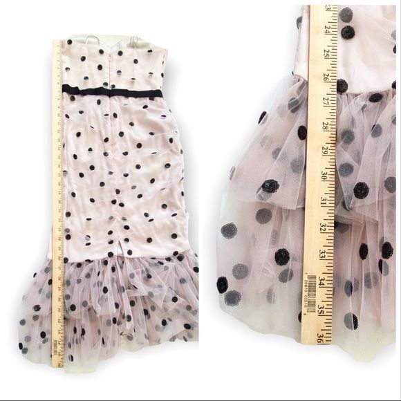 Marchesa Marchesa Notte Strapless Sequin Polka Dot Tulle Cocktail Dre Size XS / US 0-2 / IT 36-38 - 12 Thumbnail