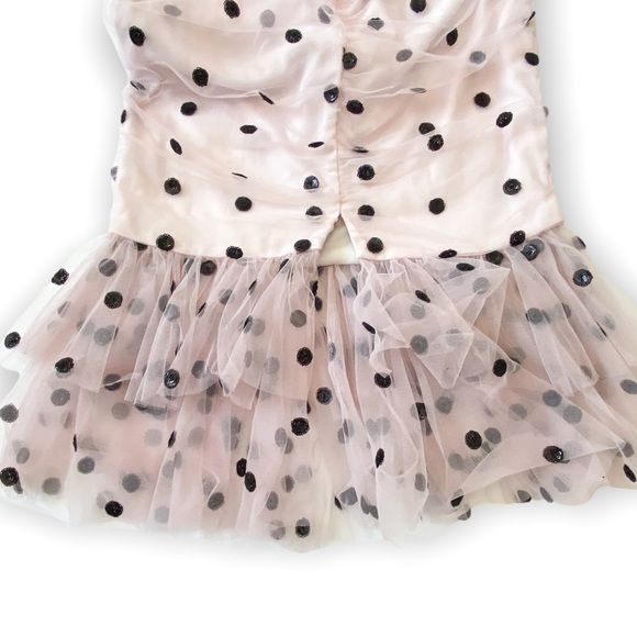 Marchesa Marchesa Notte Strapless Sequin Polka Dot Tulle Cocktail Dre Size XS / US 0-2 / IT 36-38 - 7 Thumbnail