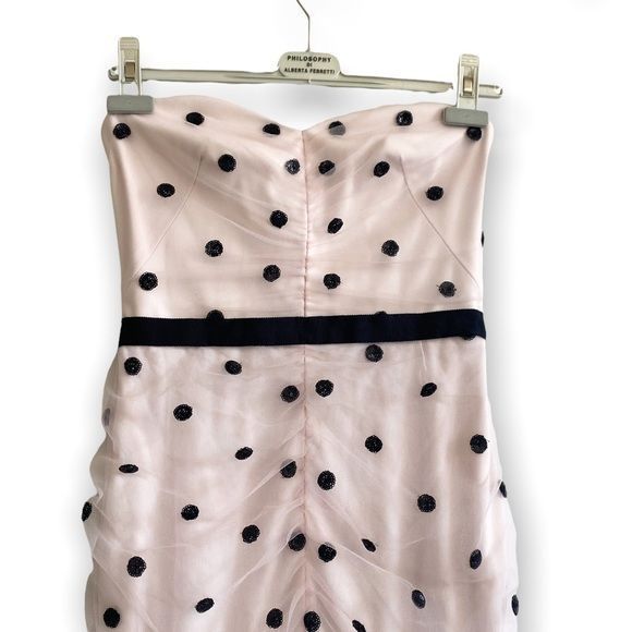 Marchesa Marchesa Notte Strapless Sequin Polka Dot Tulle Cocktail Dre Size XS / US 0-2 / IT 36-38 - 3 Thumbnail