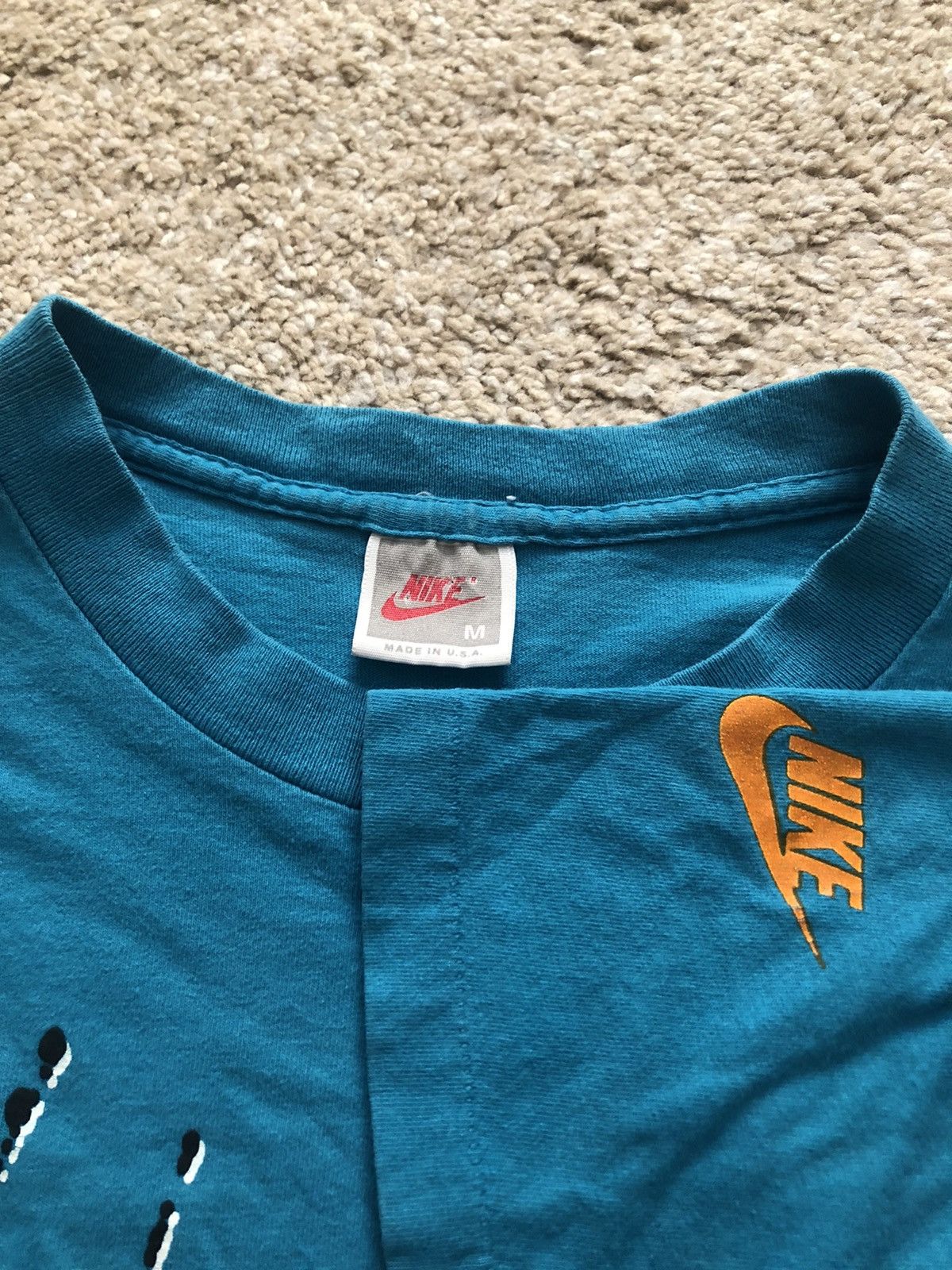 Nike × Vintage 90’s Era Just Do it Grey Tag Blue T-Shirt Abstract Art Nike Size US M / EU 48-50 / 2 - 3 Thumbnail