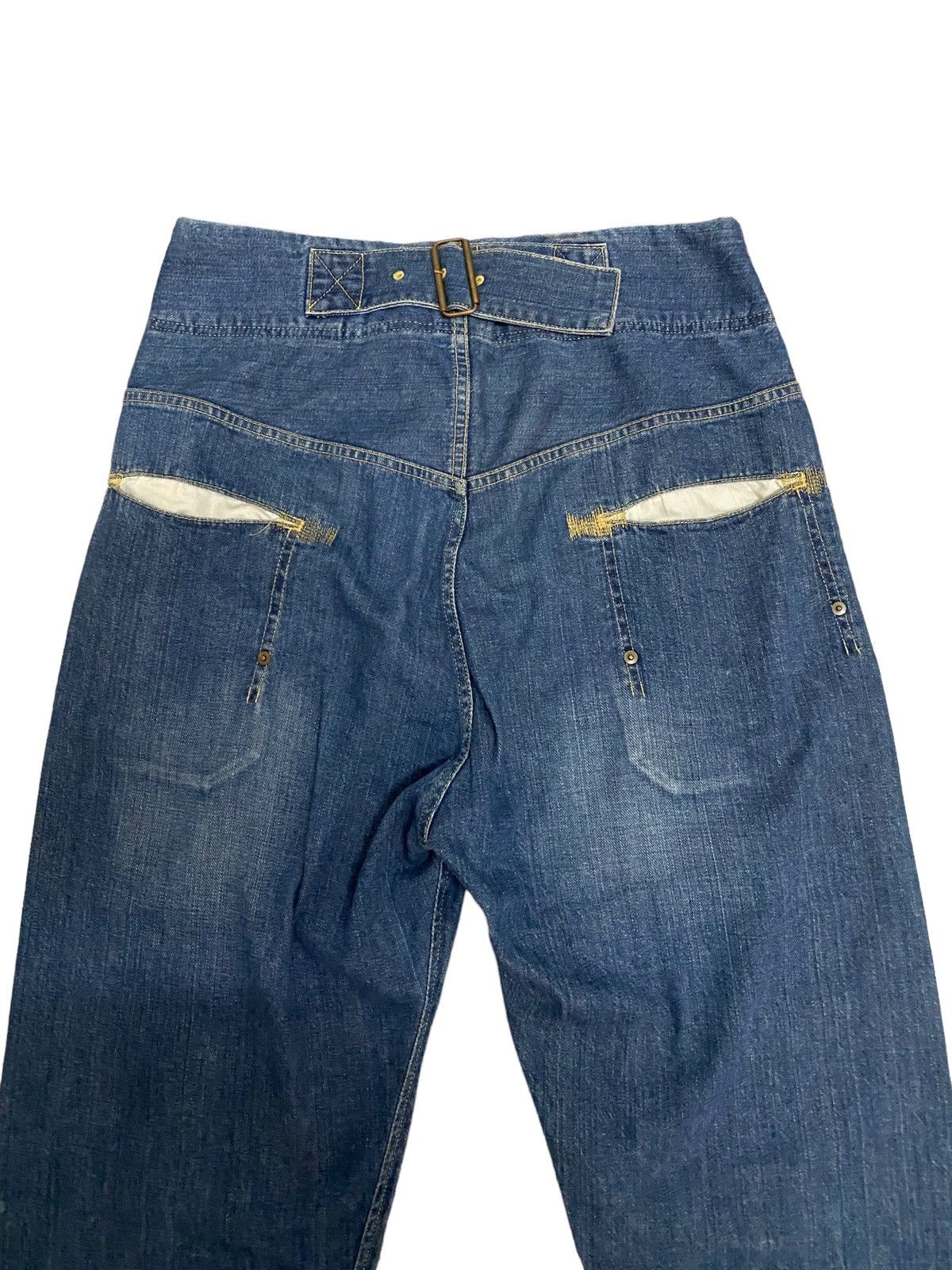 Issey Miyake × Vintage Vintage Frapbois Issey Miyake Distress Denim Jeans Size US 34 / EU 50 - 3 Thumbnail