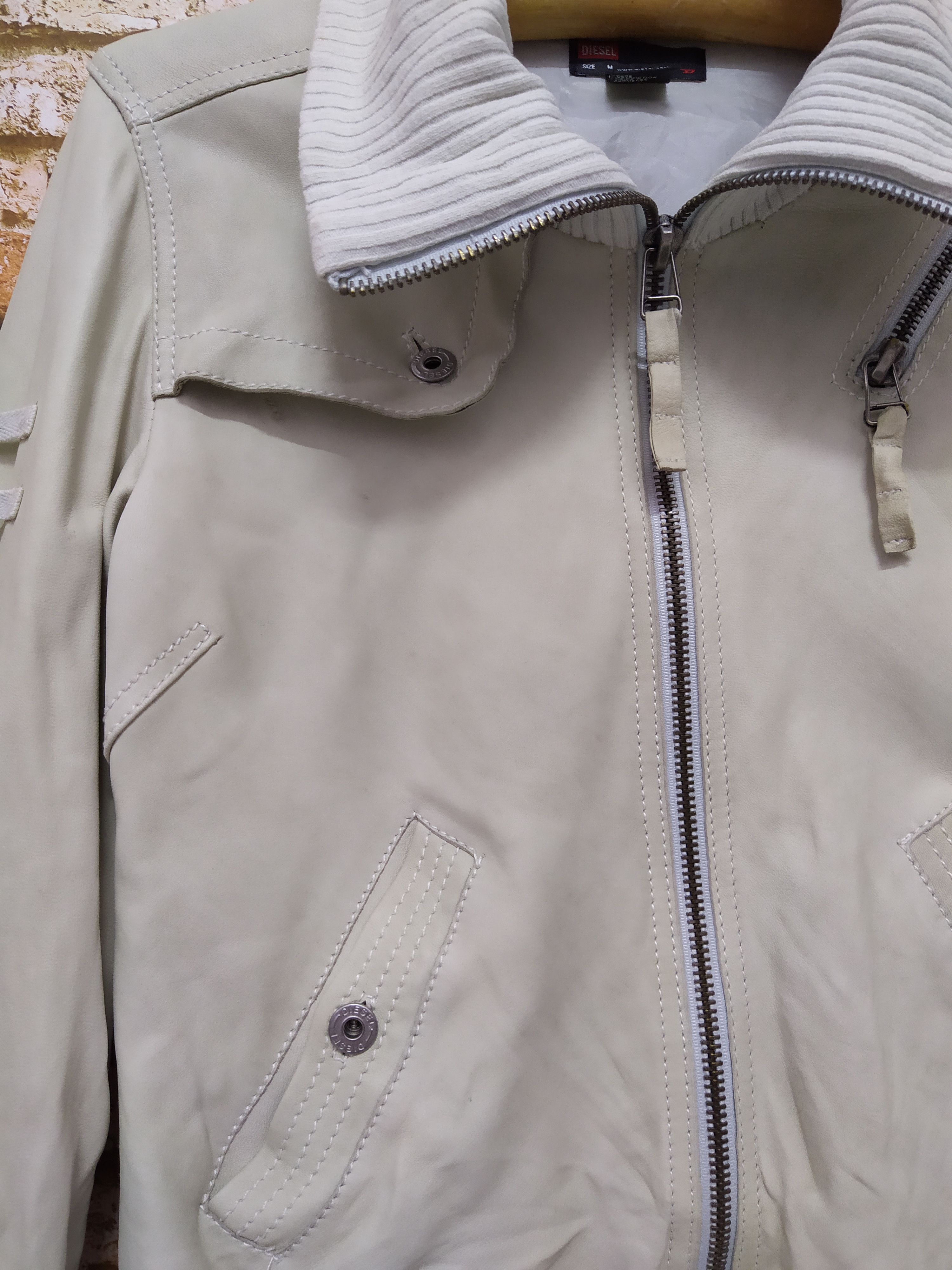 Diesel DIESEL LEATHER RIDERS JACKET (B369) Size M / US 6-8 / IT 42-44 - 2 Thumbnail