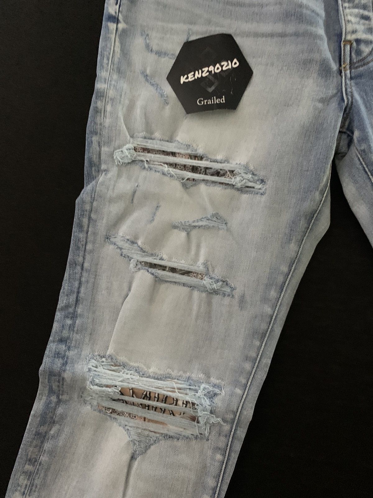 Amiri Amiri Hibiscus Art Patch Denim Jeans Size US 36 / EU 52 - 3 Thumbnail