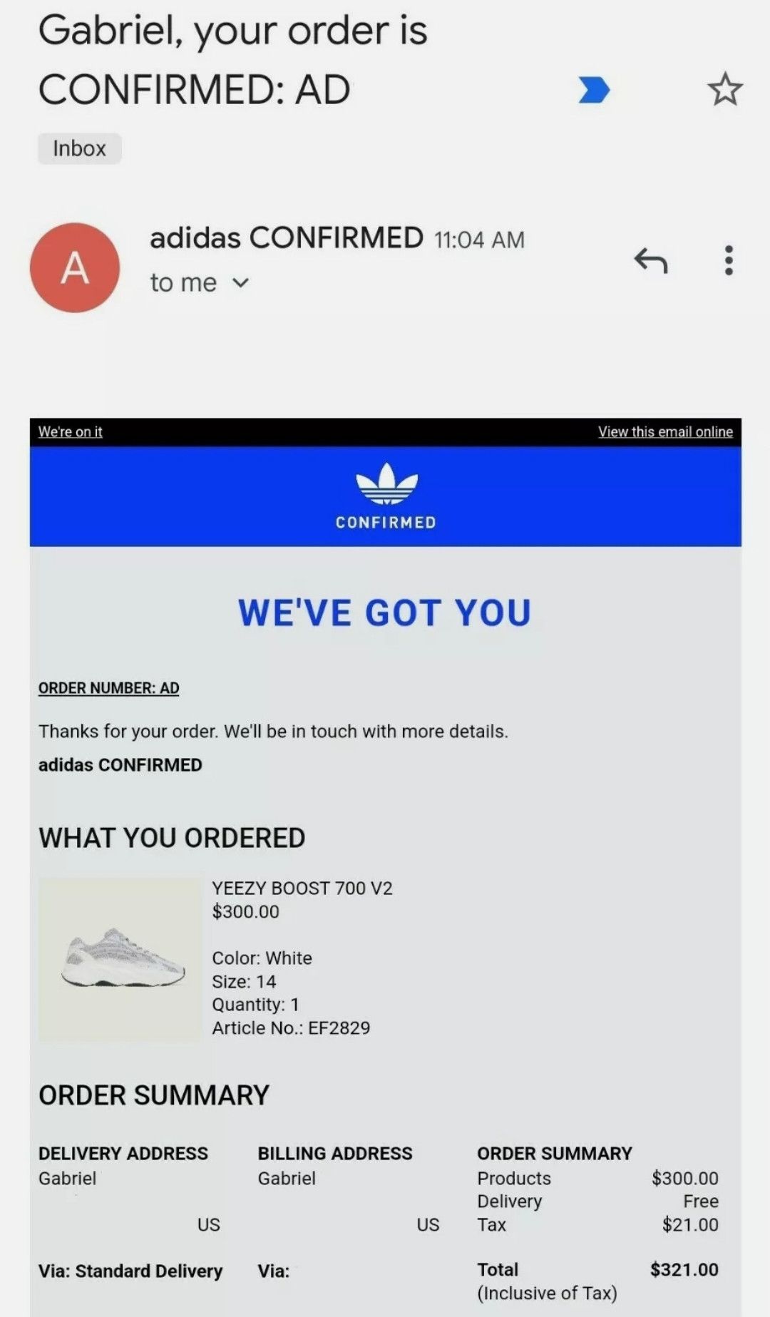 Adidas × Kanye West Adidas Yeezy Boost 700 V2 Static Kanye West CONFIRMED ORDER Size US 14 / EU 47 - 11 Thumbnail