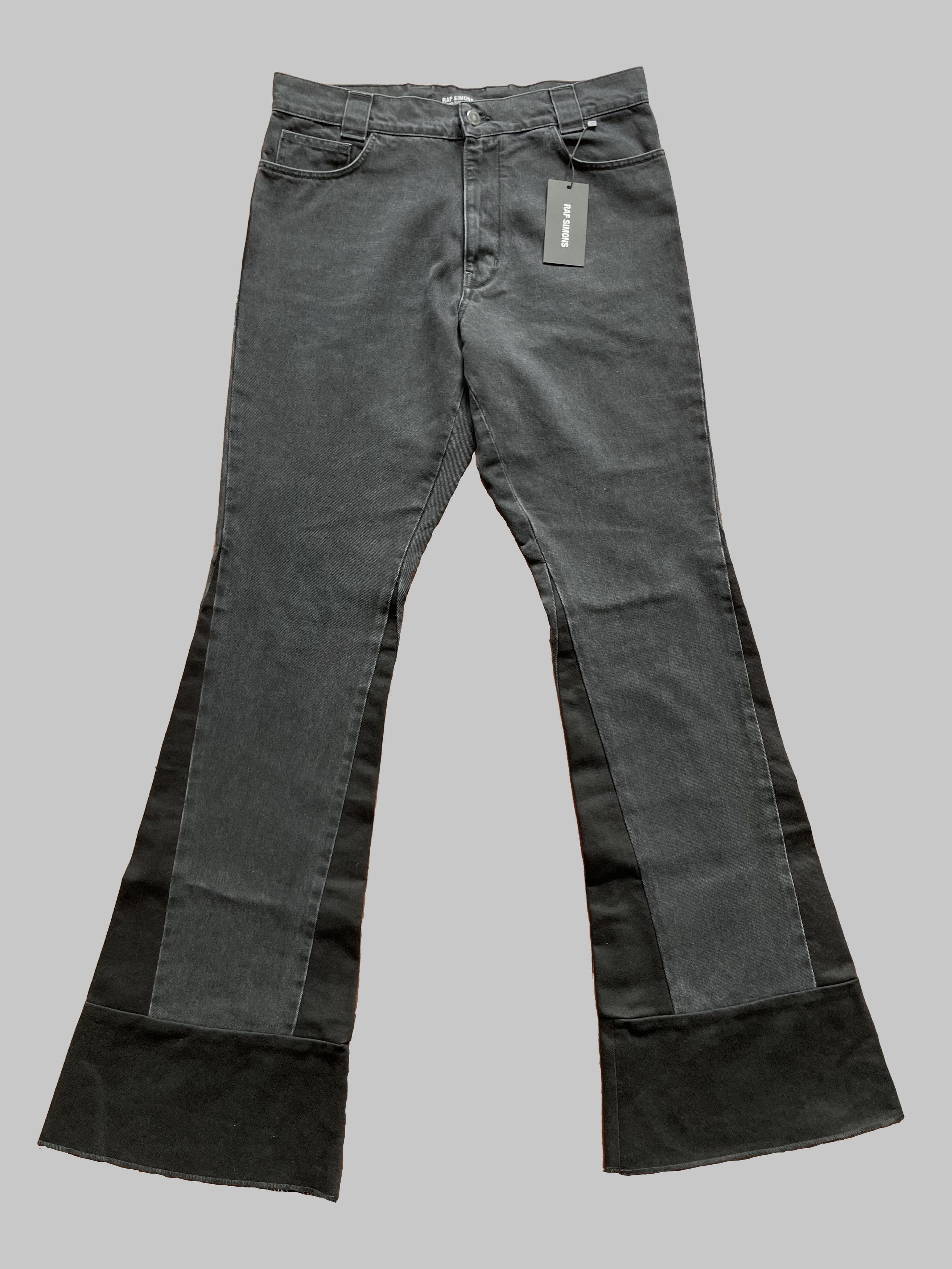 image of Raf Simons Flared Workwear Jeans in Grey/Black, Men's (Size 34)