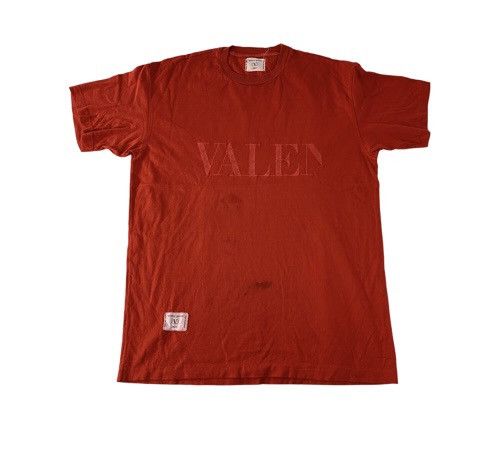 image of Valentino Garavani Italian Designer Embroidery Spell Out Tee in Red, Men's (Size Large)