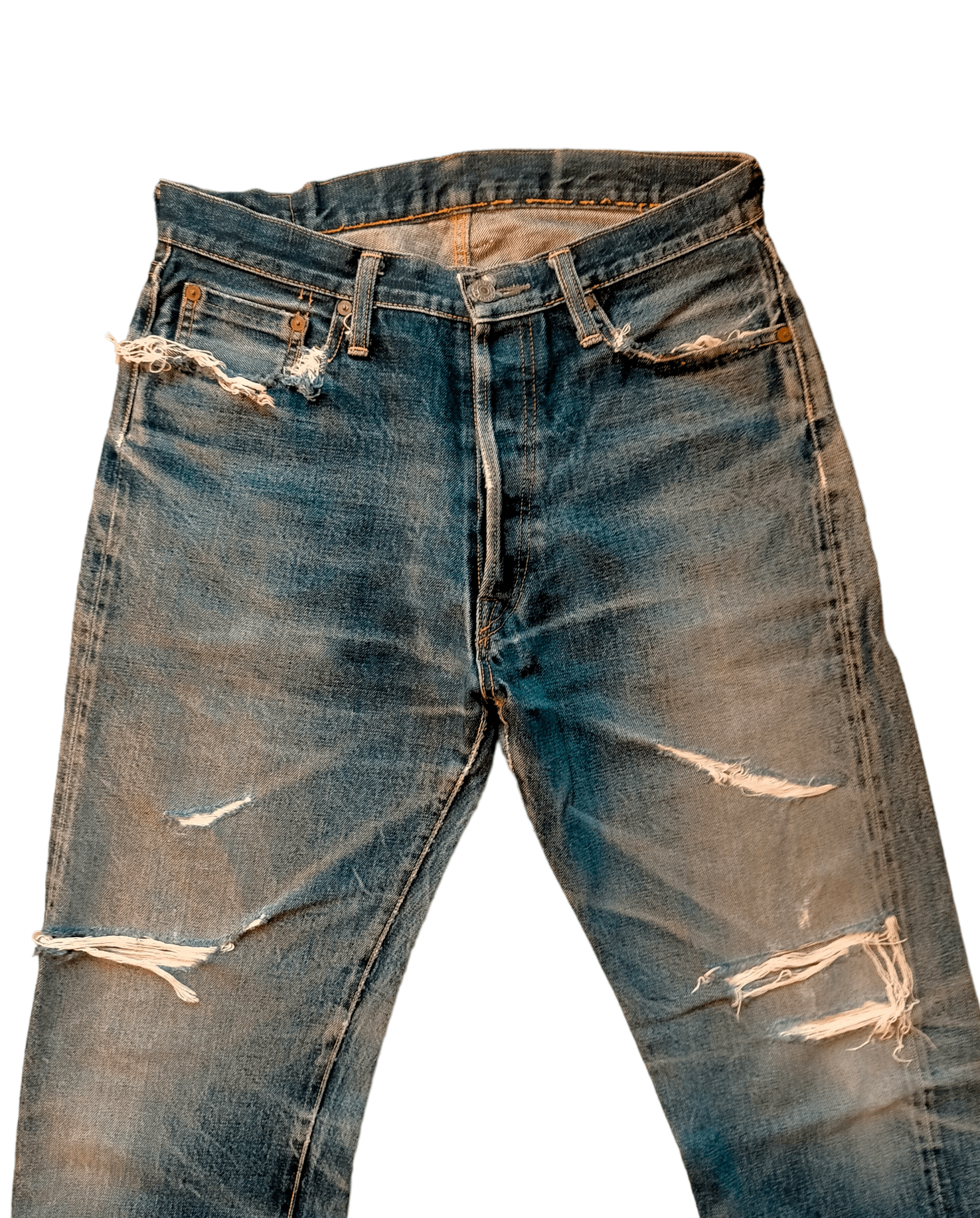 Denime Denime Selvage Distressed Ripped jeans Size US 31 - 3 Thumbnail