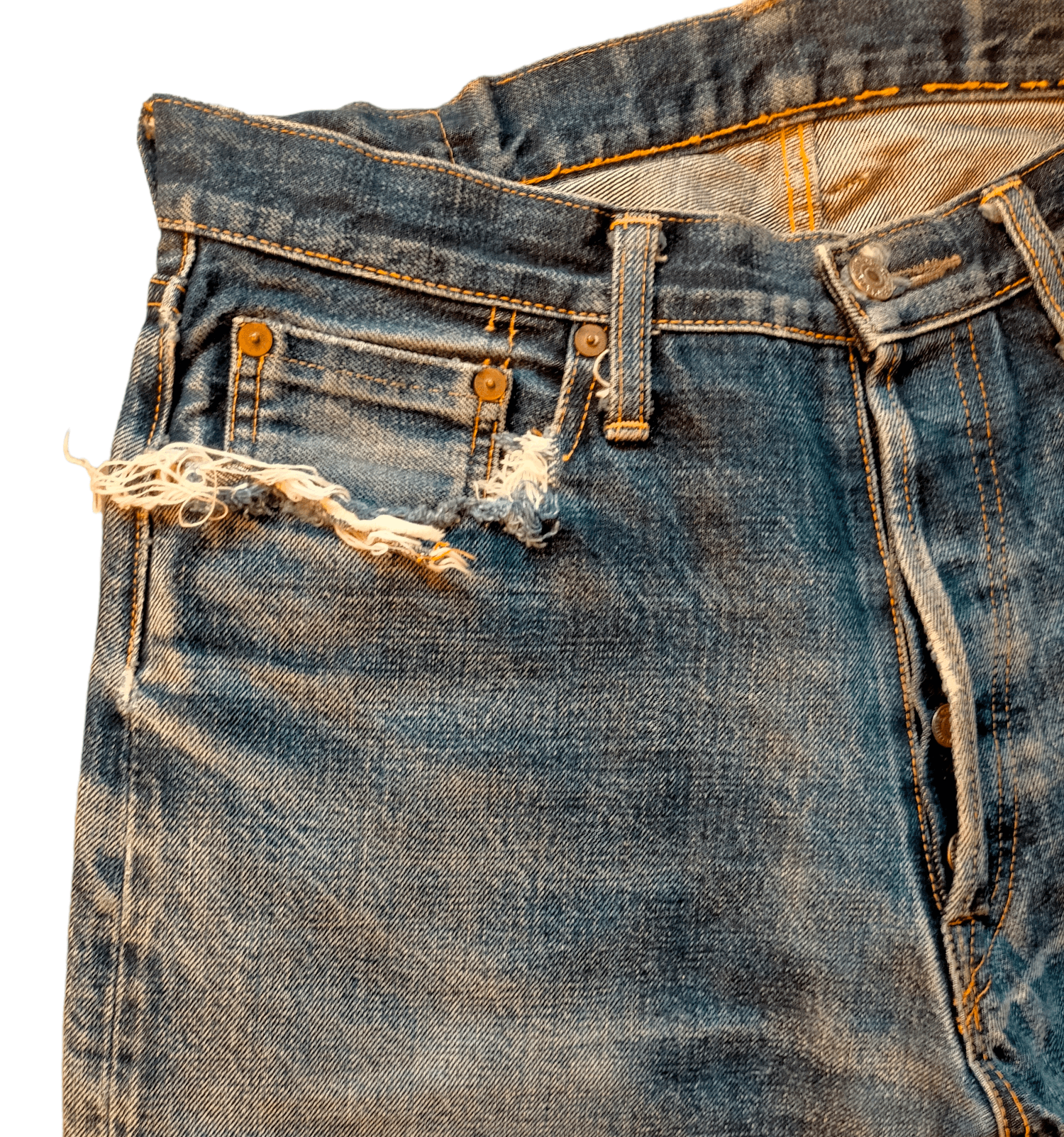 Denime Denime Selvage Distressed Ripped jeans Size US 31 - 5 Thumbnail