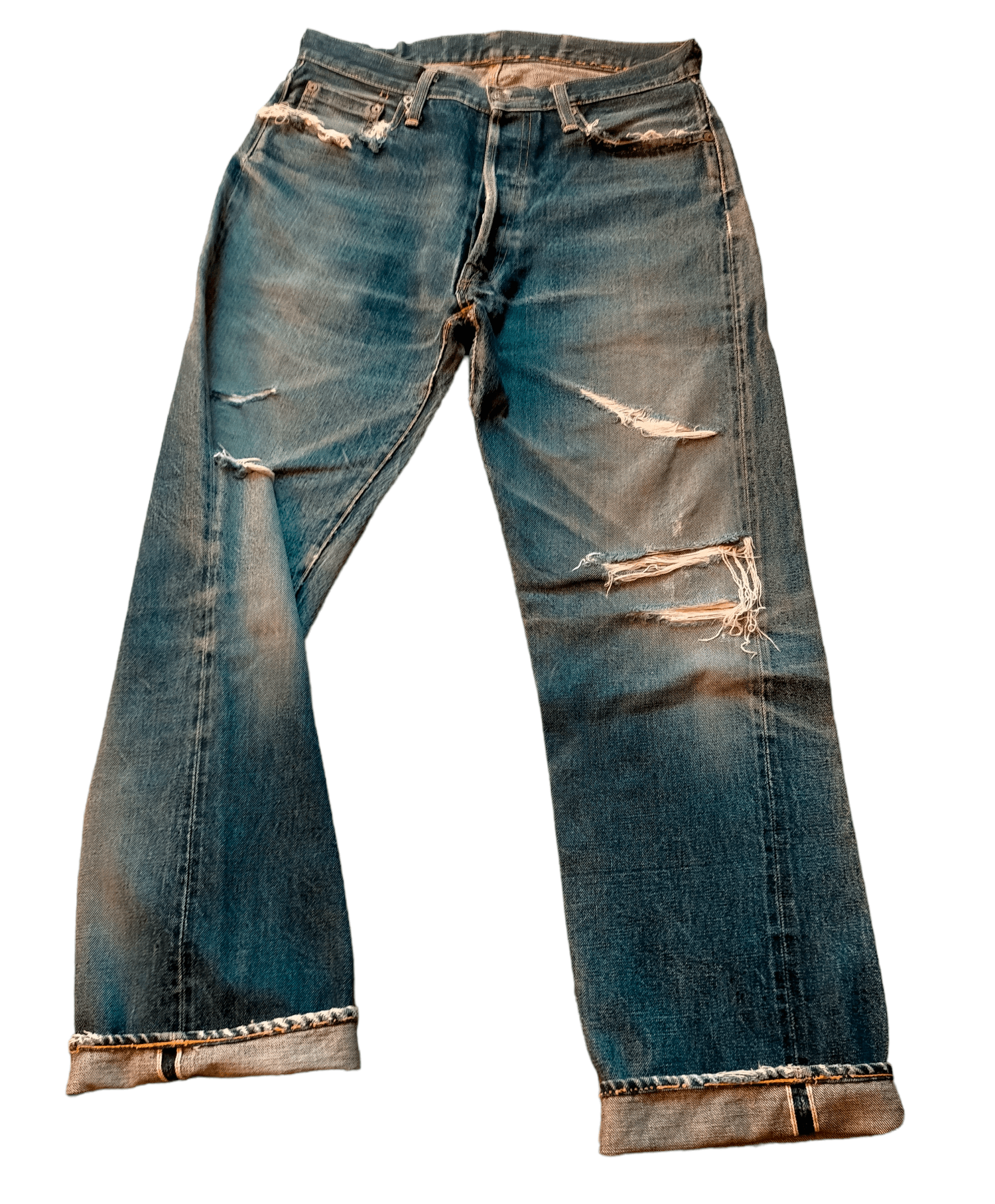 Denime Denime Selvage Distressed Ripped jeans Size US 31 - 2 Thumbnail