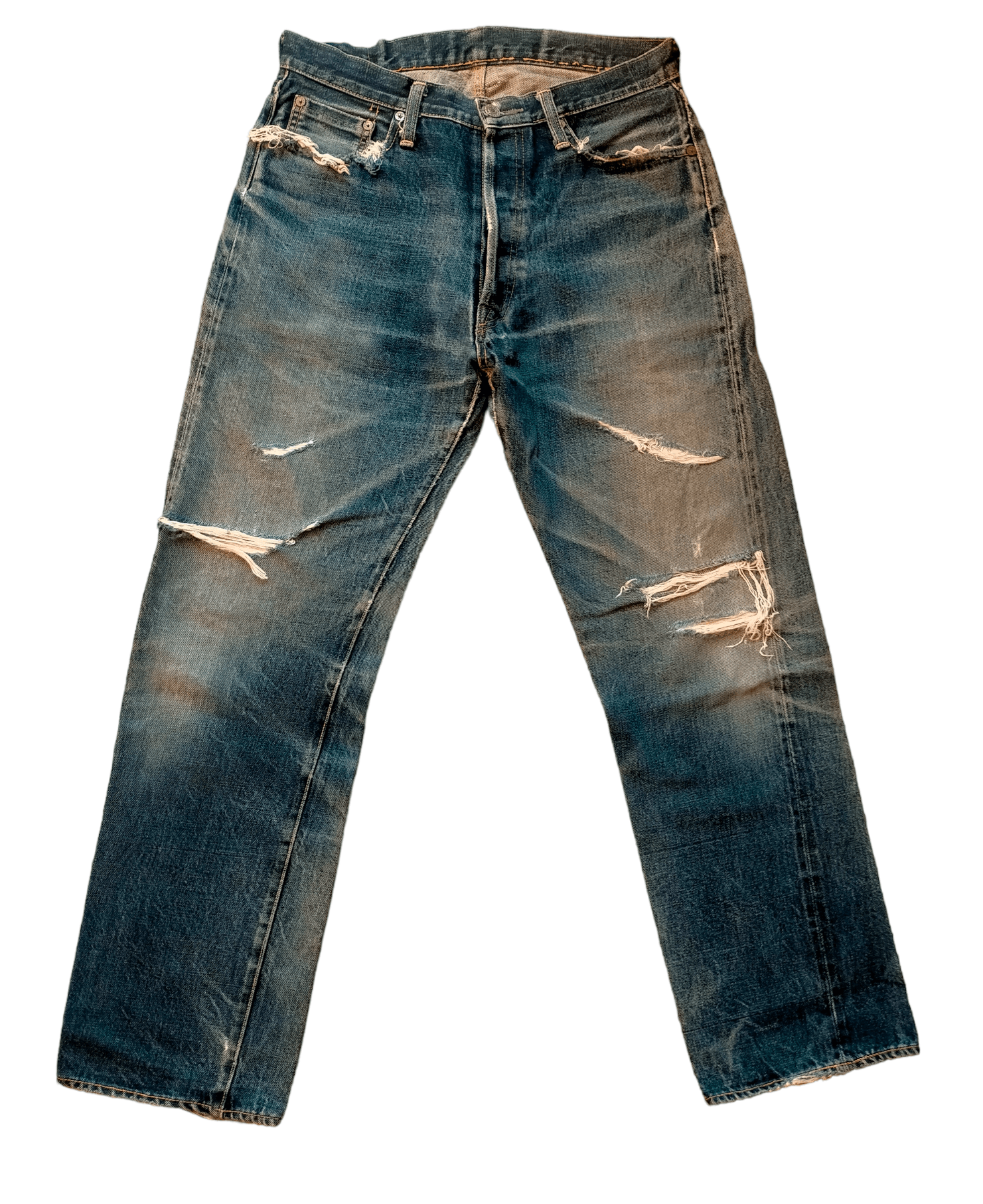 Denime Denime Selvage Distressed Ripped jeans Size US 31 - 1 Thumbnail