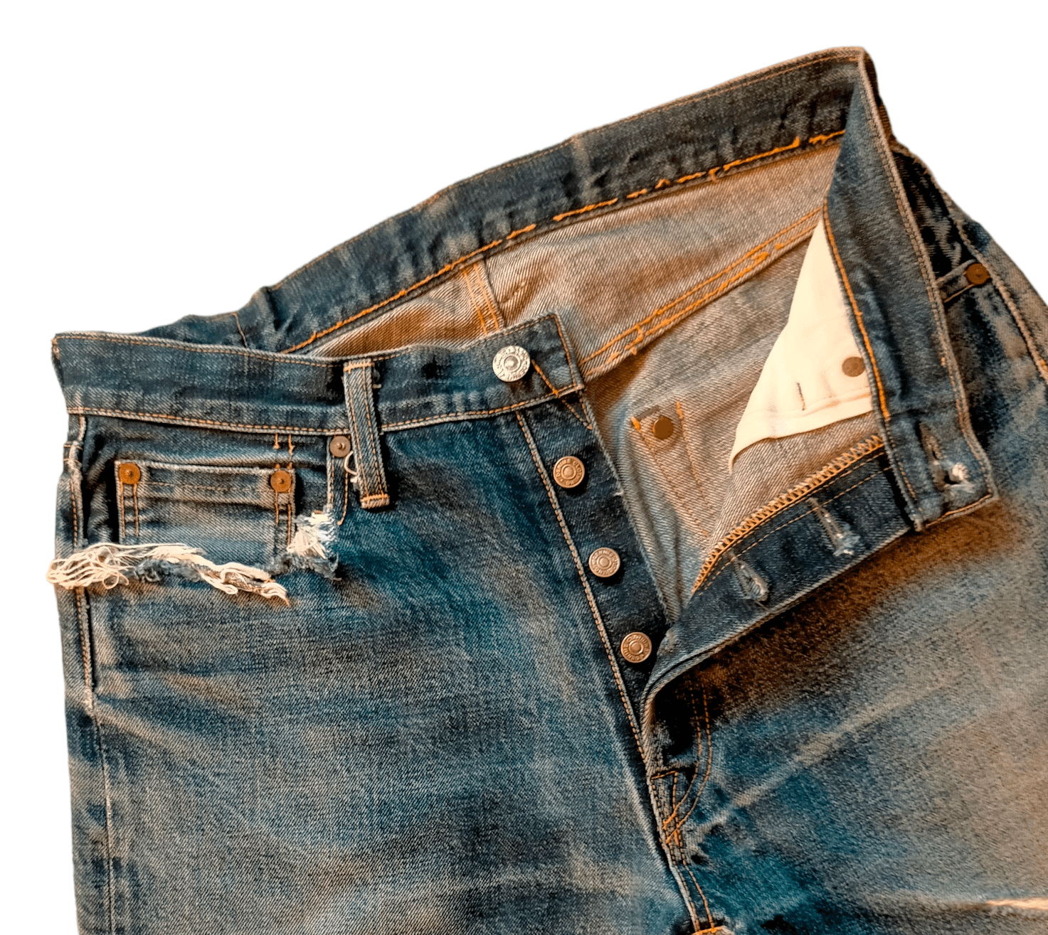 Denime Denime Selvage Distressed Ripped jeans Size US 31 - 6 Thumbnail