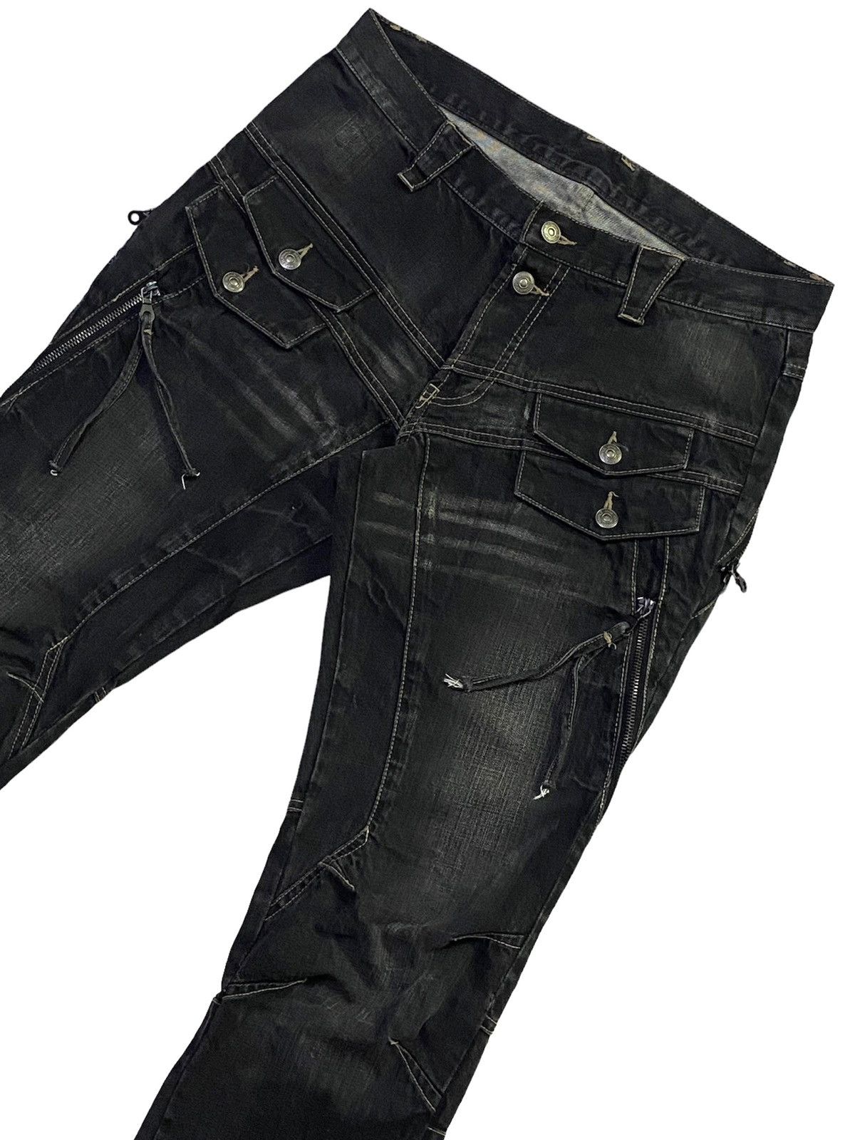 Japanese Brand PPFM Multipocket Zippers Denim Jeans Size US 33 - 18 Thumbnail