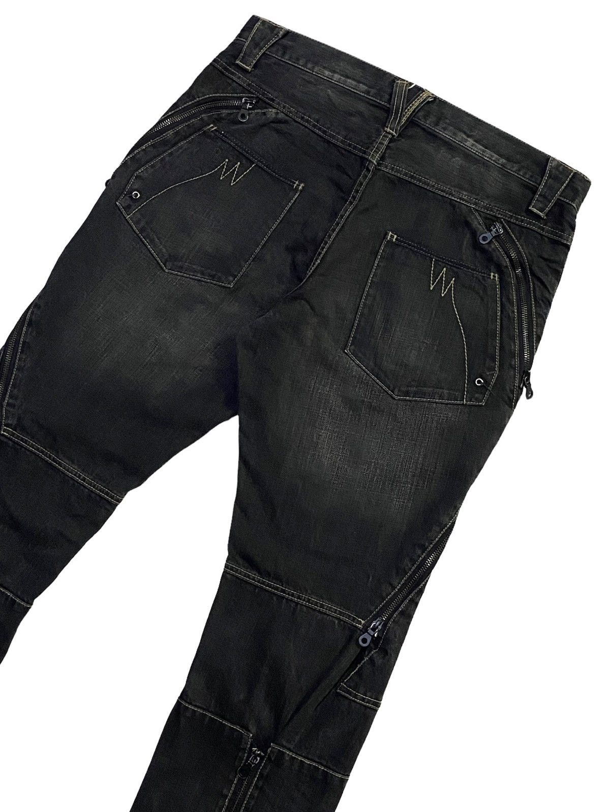 Japanese Brand PPFM Multipocket Zippers Denim Jeans Size US 33 - 19 Thumbnail