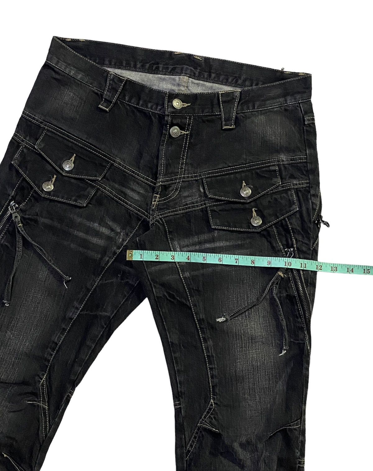 Japanese Brand PPFM Multipocket Zippers Denim Jeans Size US 33 - 8 Thumbnail