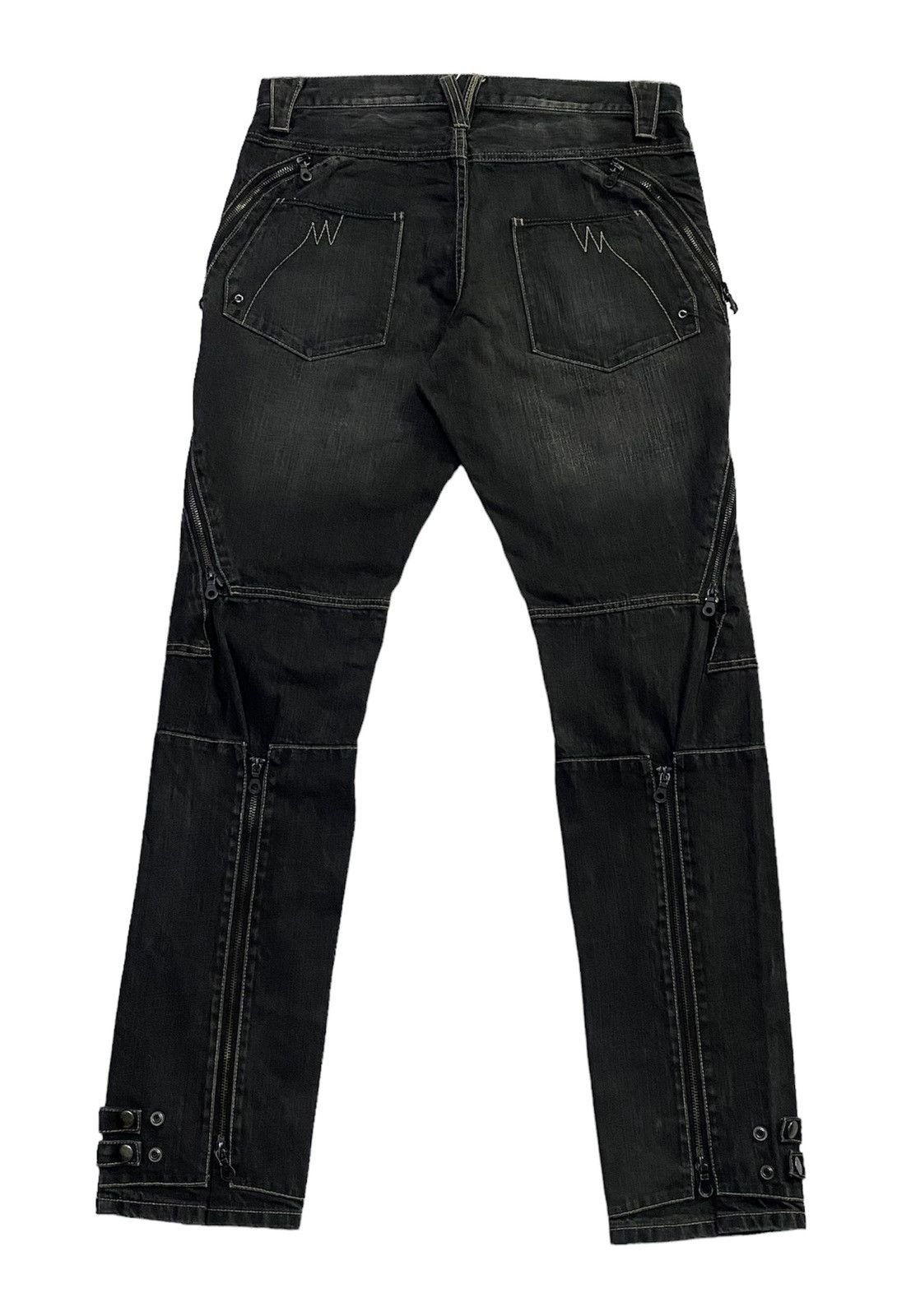 Japanese Brand PPFM Multipocket Zippers Denim Jeans Size US 33 - 3 Thumbnail