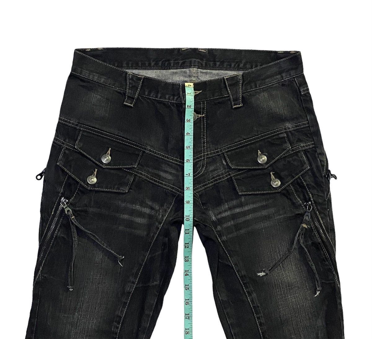 Japanese Brand PPFM Multipocket Zippers Denim Jeans Size US 33 - 5 Thumbnail