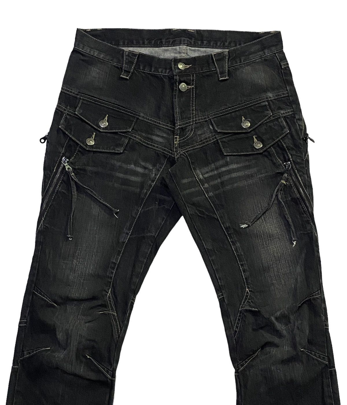 Japanese Brand PPFM Multipocket Zippers Denim Jeans Size US 33 - 22 Thumbnail