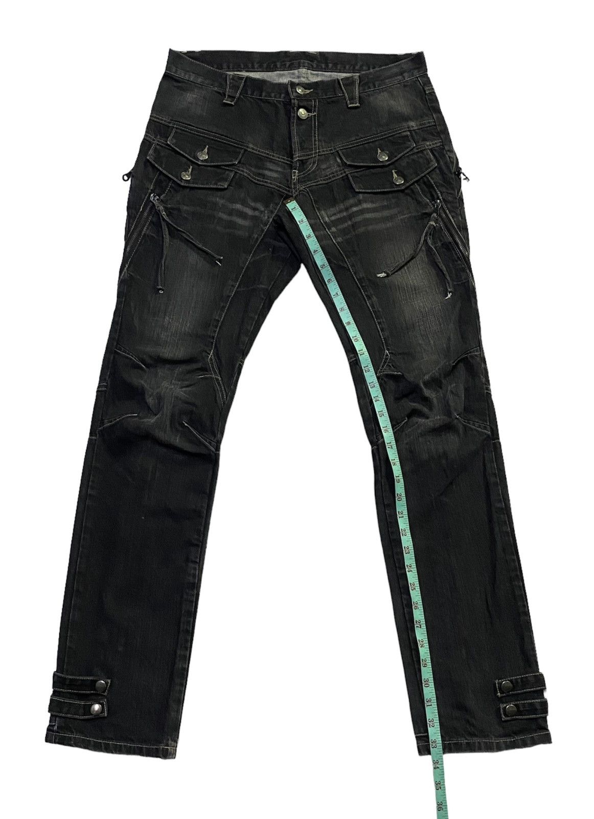 Japanese Brand PPFM Multipocket Zippers Denim Jeans Size US 33 - 7 Thumbnail