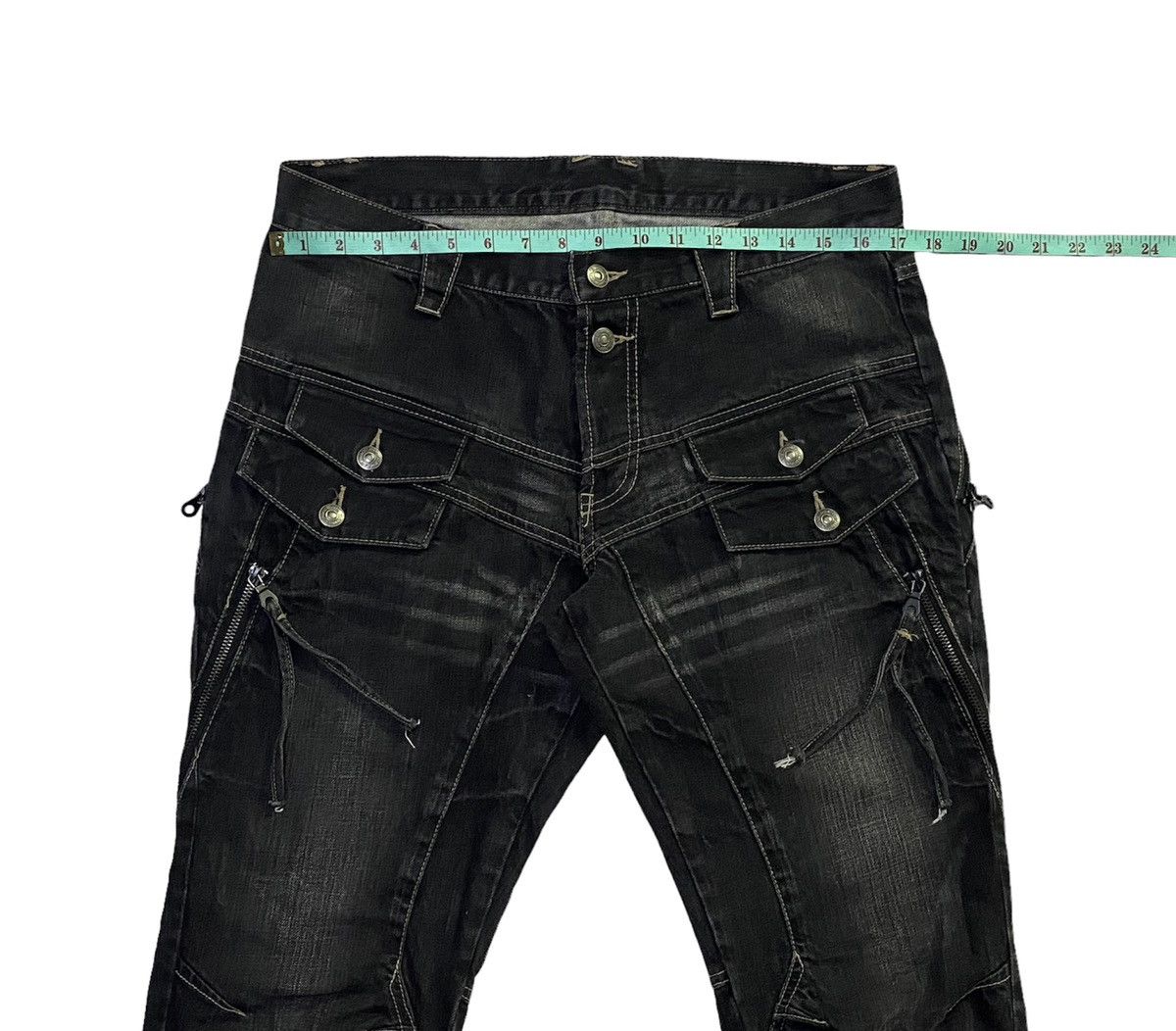 Japanese Brand PPFM Multipocket Zippers Denim Jeans Size US 33 - 4 Thumbnail