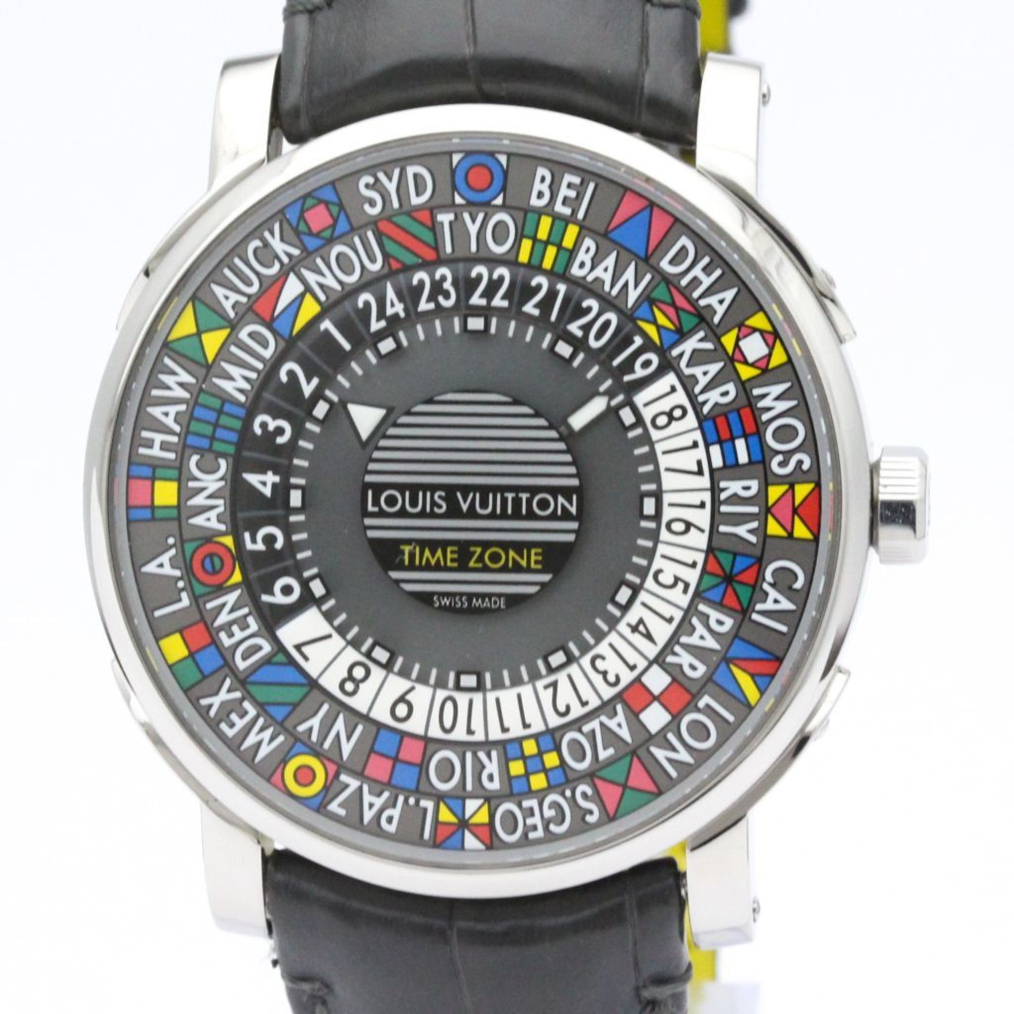 Louis Vuitton, Accessories, Polished Louis Vuitton Escale Time Zone Steel  Automatic Watch Q5d2 Bf55304