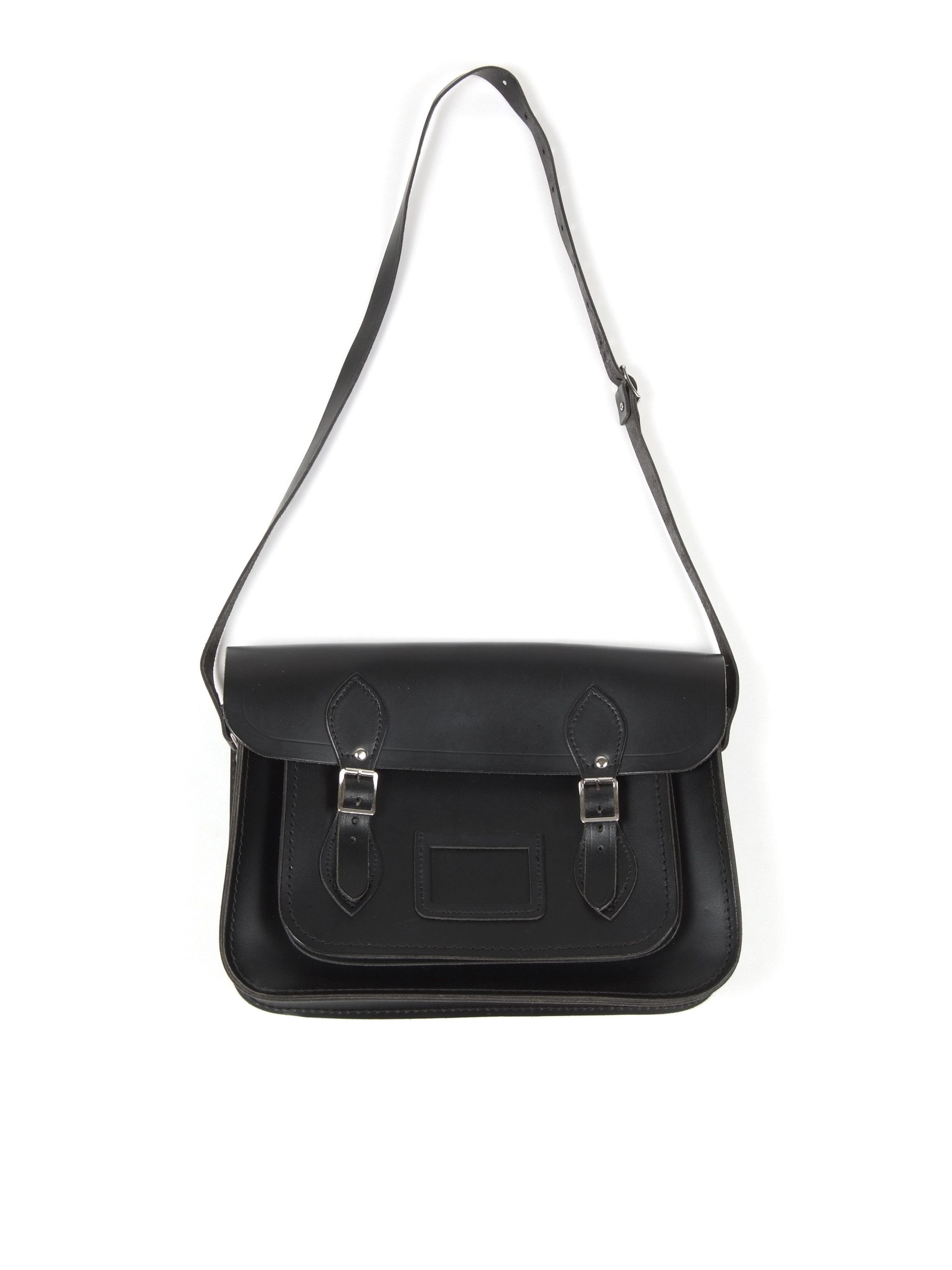 Vintage Handmade Leather Satchel Shoulder Bag 13 Inch