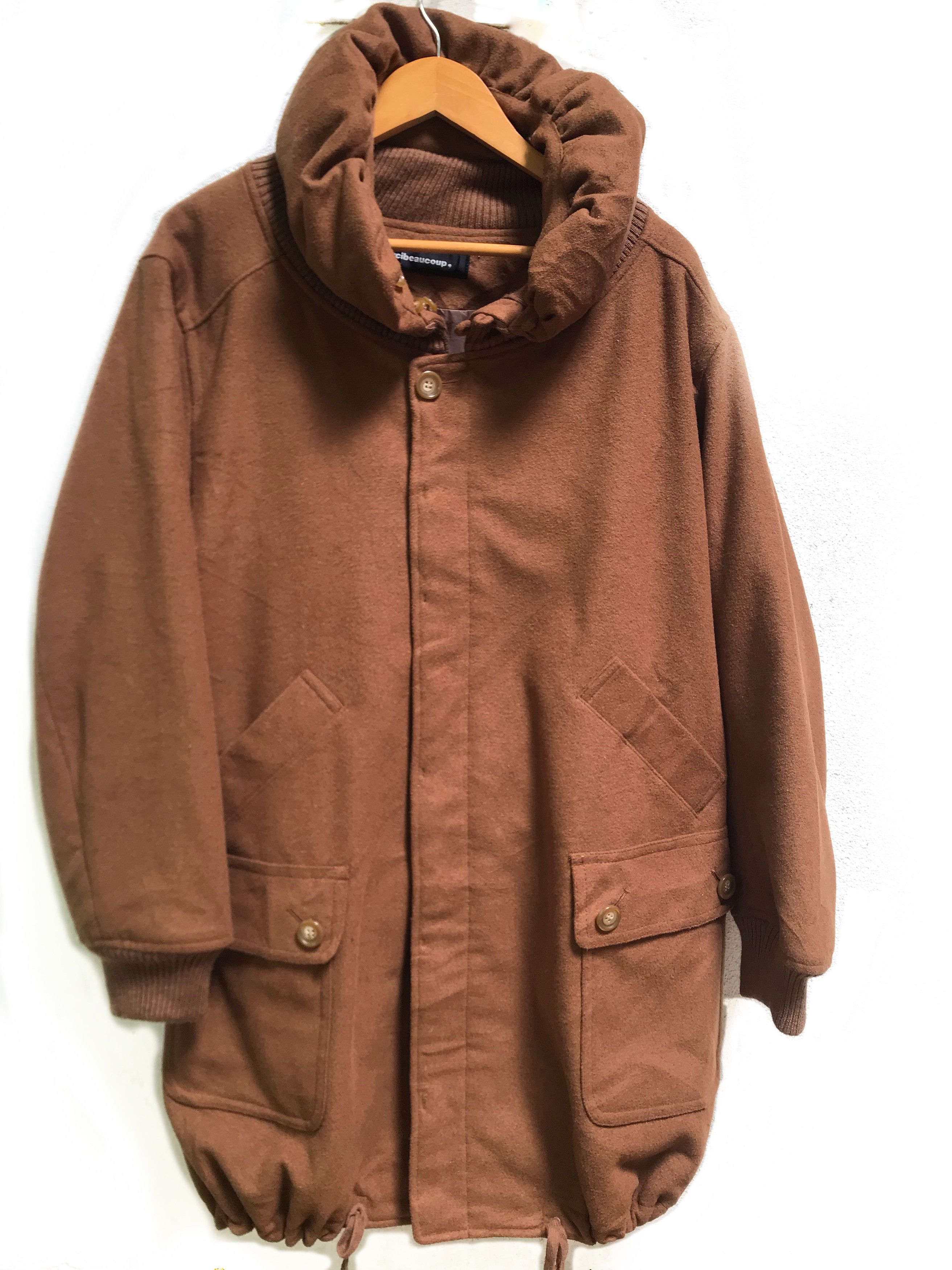 Issey Miyake × Japanese Brand × mercibeaucoup Mercibeaucoup High Big Collar Wool Blend Jacket Size US M / EU 48-50 / 2 - 1 Thumbnail