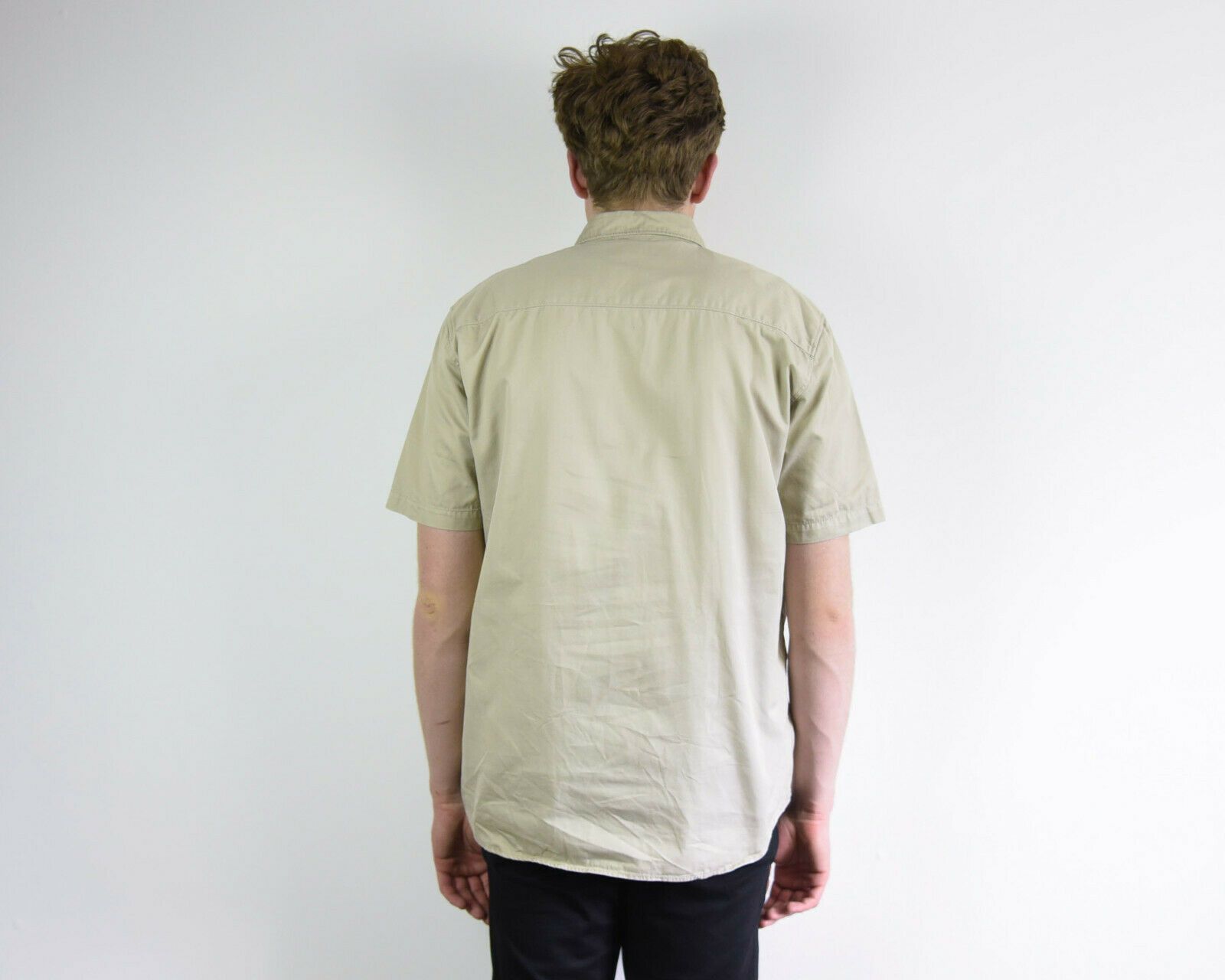Cowboy Equipment × Lee × Vintage Western Shirt L Beige Short Sleeved Strong Cotton Button Top Size US L / EU 52-54 / 3 - 6 Thumbnail