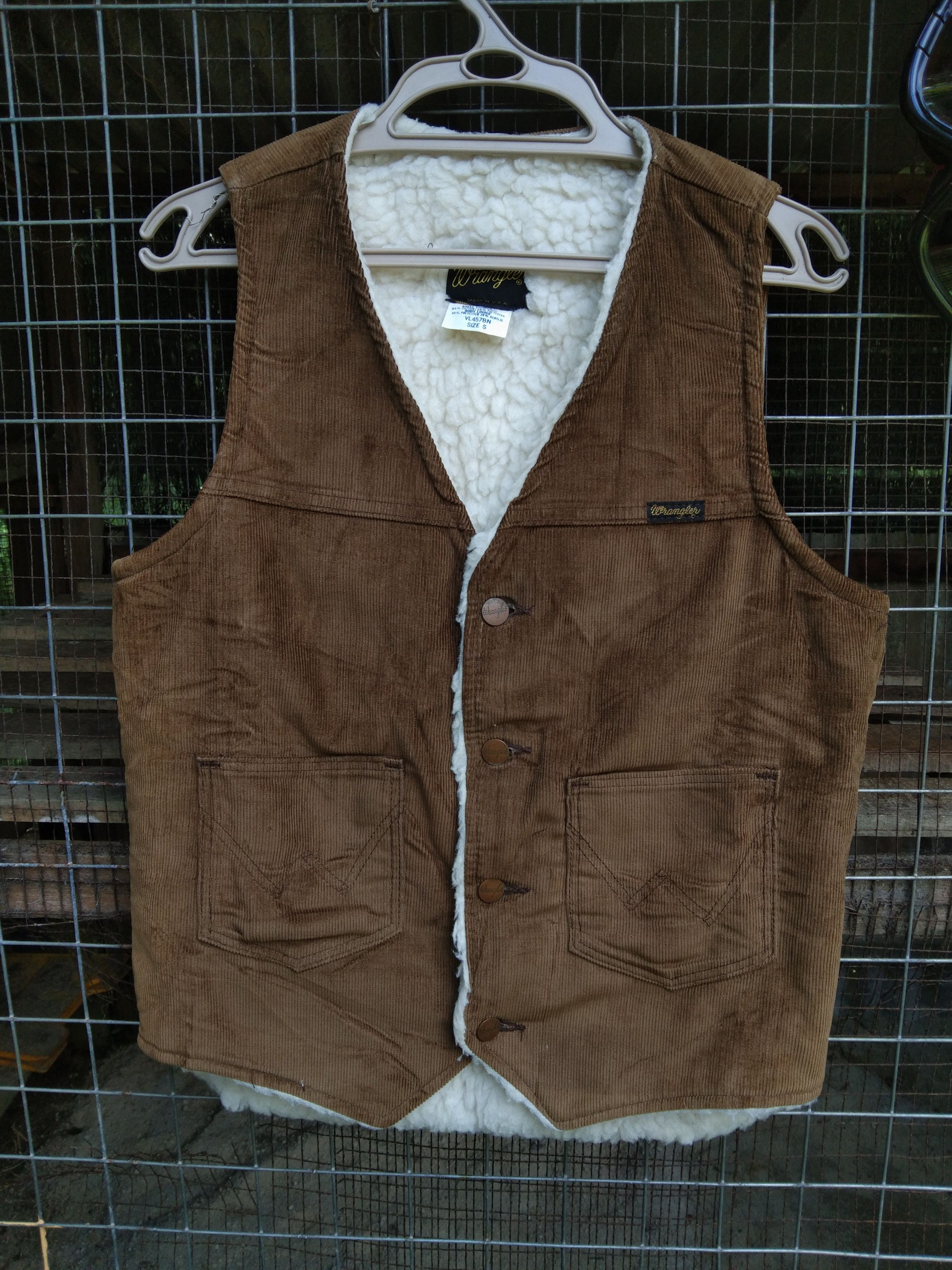 Vintage × Wrangler WRANGLER COLDUROY VEST LINING SHERPA Size US S / EU 44-46 / 1 - 1 Thumbnail