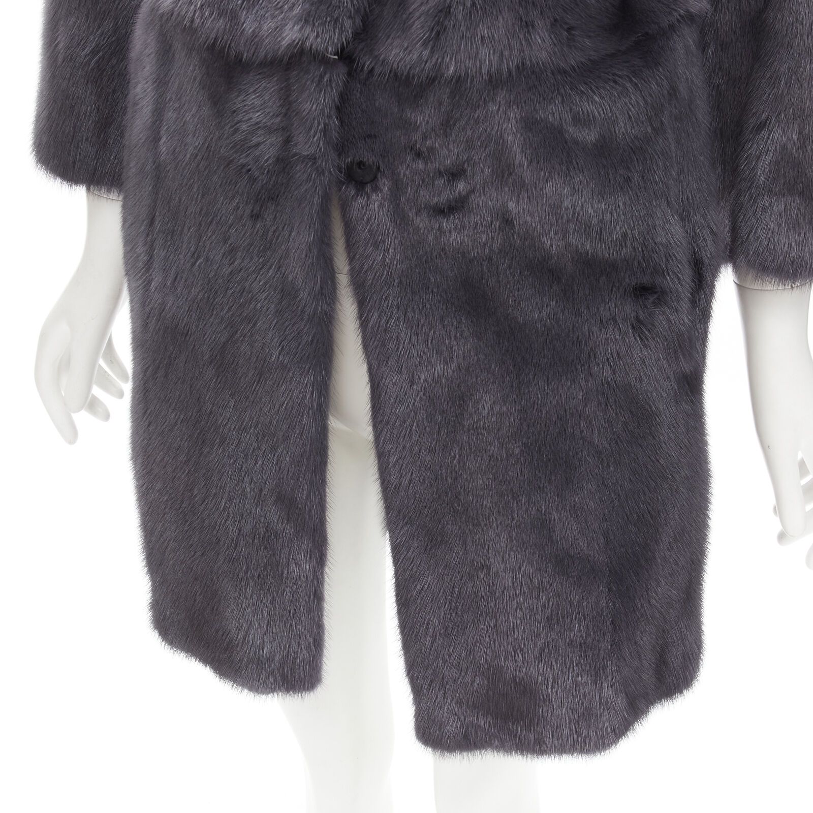 Fendi FENDI grey black fur leather 4-way reversible zip belted coat jacket IT38 Size XS / US 0-2 / IT 36-38 - 11 Thumbnail