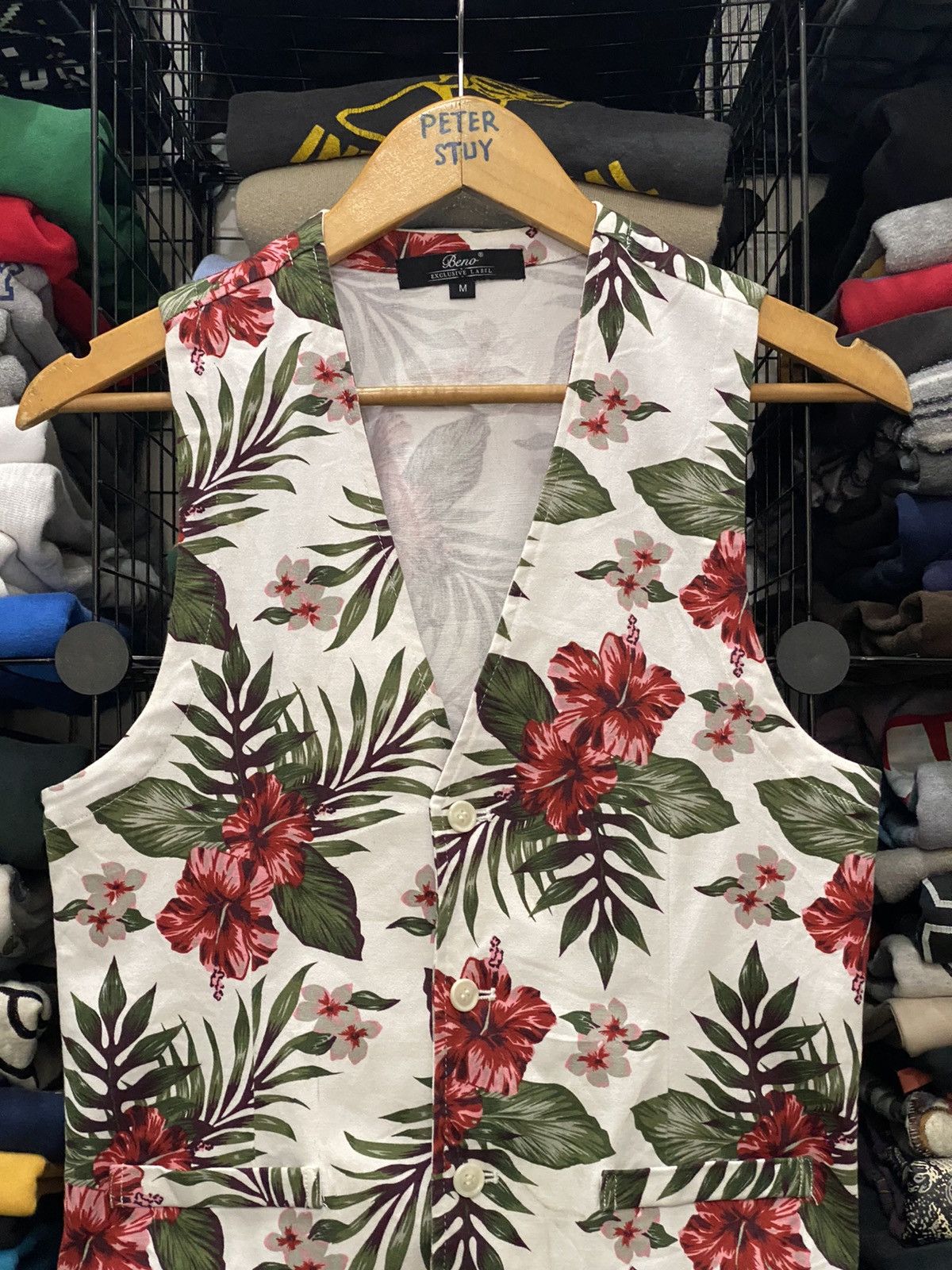 Japanese Brand Bemo exclusive label flower vest Size US M / EU 48-50 / 2 - 3 Thumbnail
