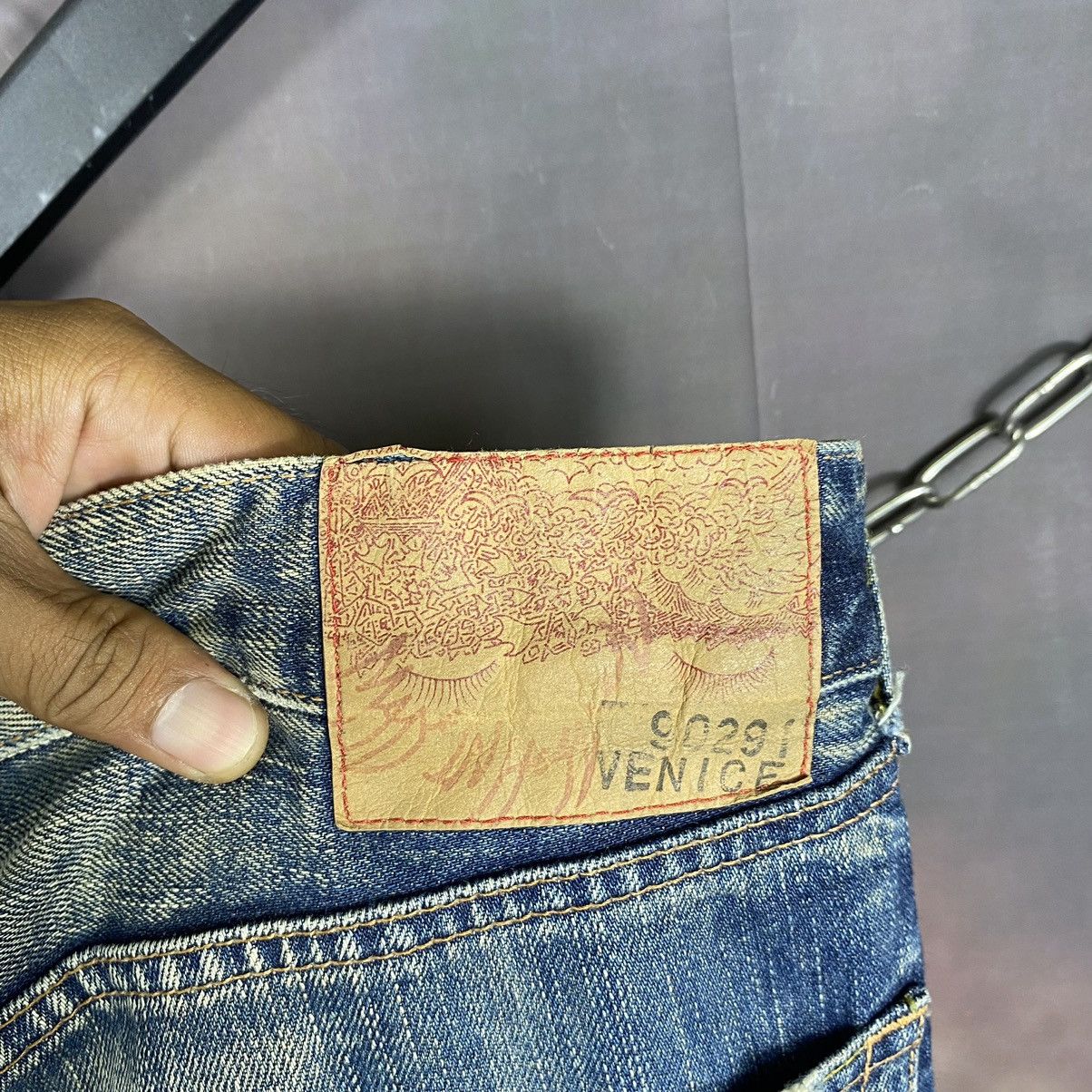 Japanese Brand × Jean × Vintage RARE🔥Vintage Japanese SOF Honeycomb Rare Design Denim Jeans Size US 32 / EU 48 - 12 Thumbnail