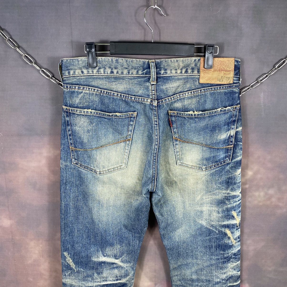 Japanese Brand × Jean × Vintage RARE🔥Vintage Japanese SOF Honeycomb Rare Design Denim Jeans Size US 32 / EU 48 - 9 Thumbnail