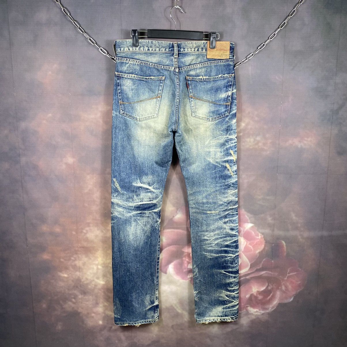 Japanese Brand × Jean × Vintage RARE🔥Vintage Japanese SOF Honeycomb Rare Design Denim Jeans Size US 32 / EU 48 - 2 Thumbnail