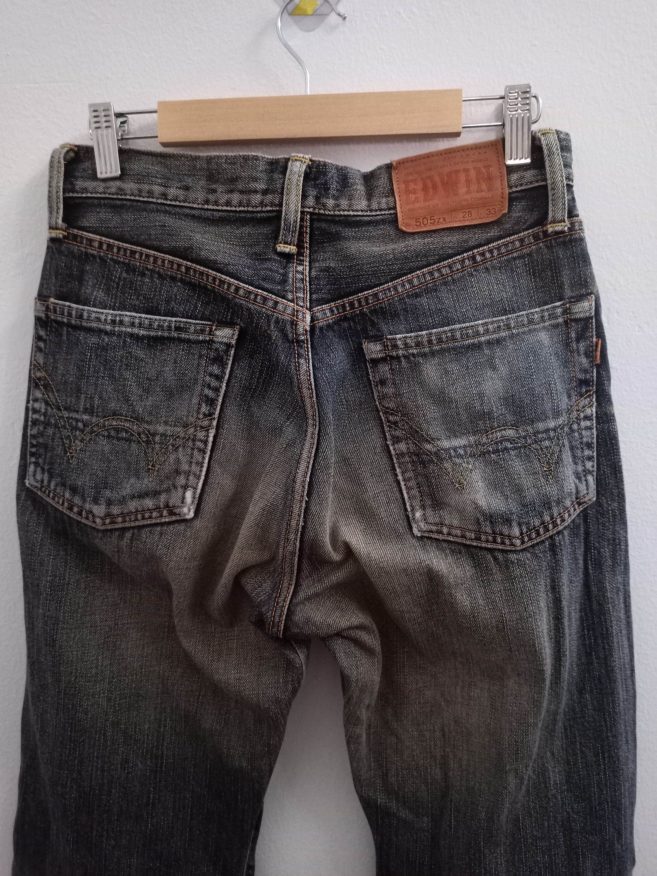 Edwin Vintage Edwin 505z Selvedge Black Faded Jeans Size US 28 / EU 44 - 15 Thumbnail