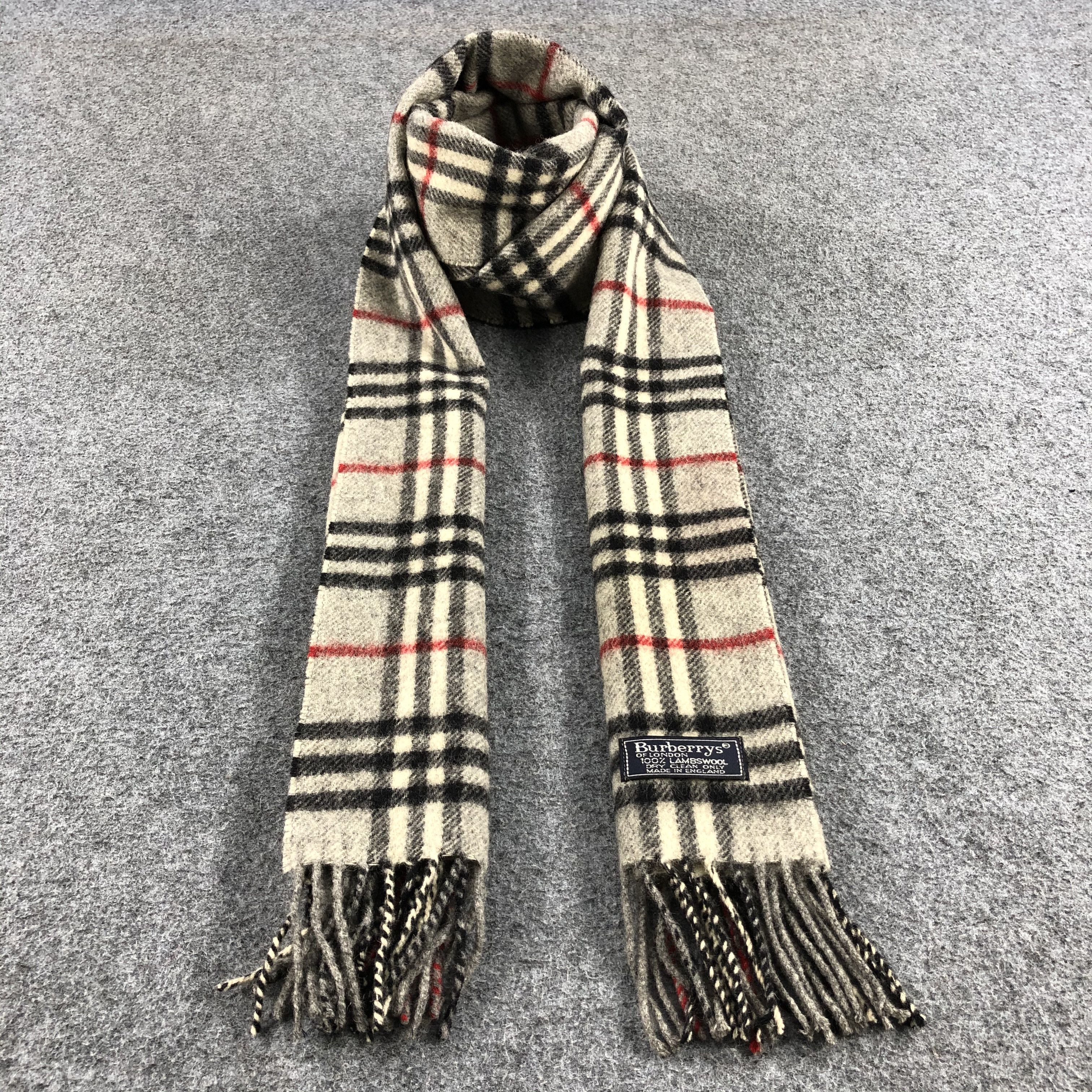 Burberry Burberrys Nova Check Grey Wool Scarf Muffler V709 Size ONE SIZE - 1 Thumbnail
